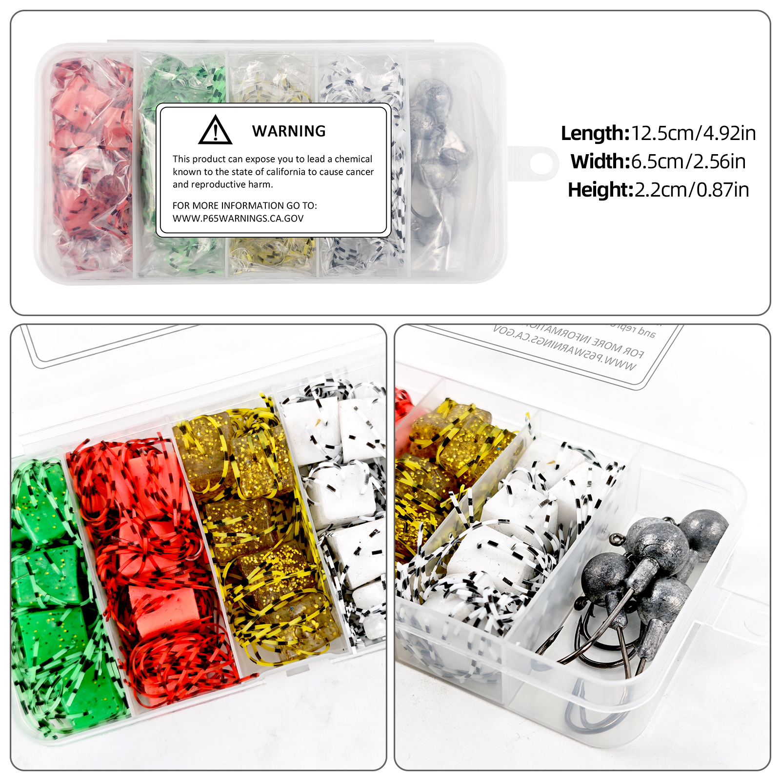 FREE FISHER 25pcs/Box Finesse Fuzzy Dice Fishing Lure,Tumbleweed Baits with Jig Head Hooks,Drop Shot Finess Wacky Fishing Rigs