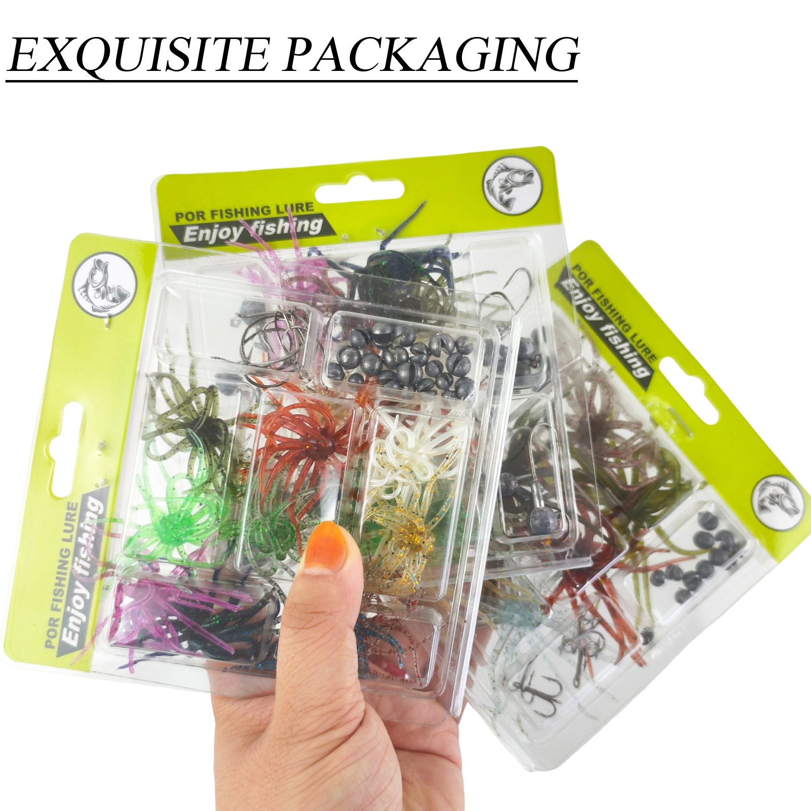 FREE FISHER Sea Urchin Baits Kit,Soft Creature Lures,9cm 3.6g/7cm 1.6g Dice Artificial Fuzzy Bait,Hooks Fishing Weights for Neko Rigs