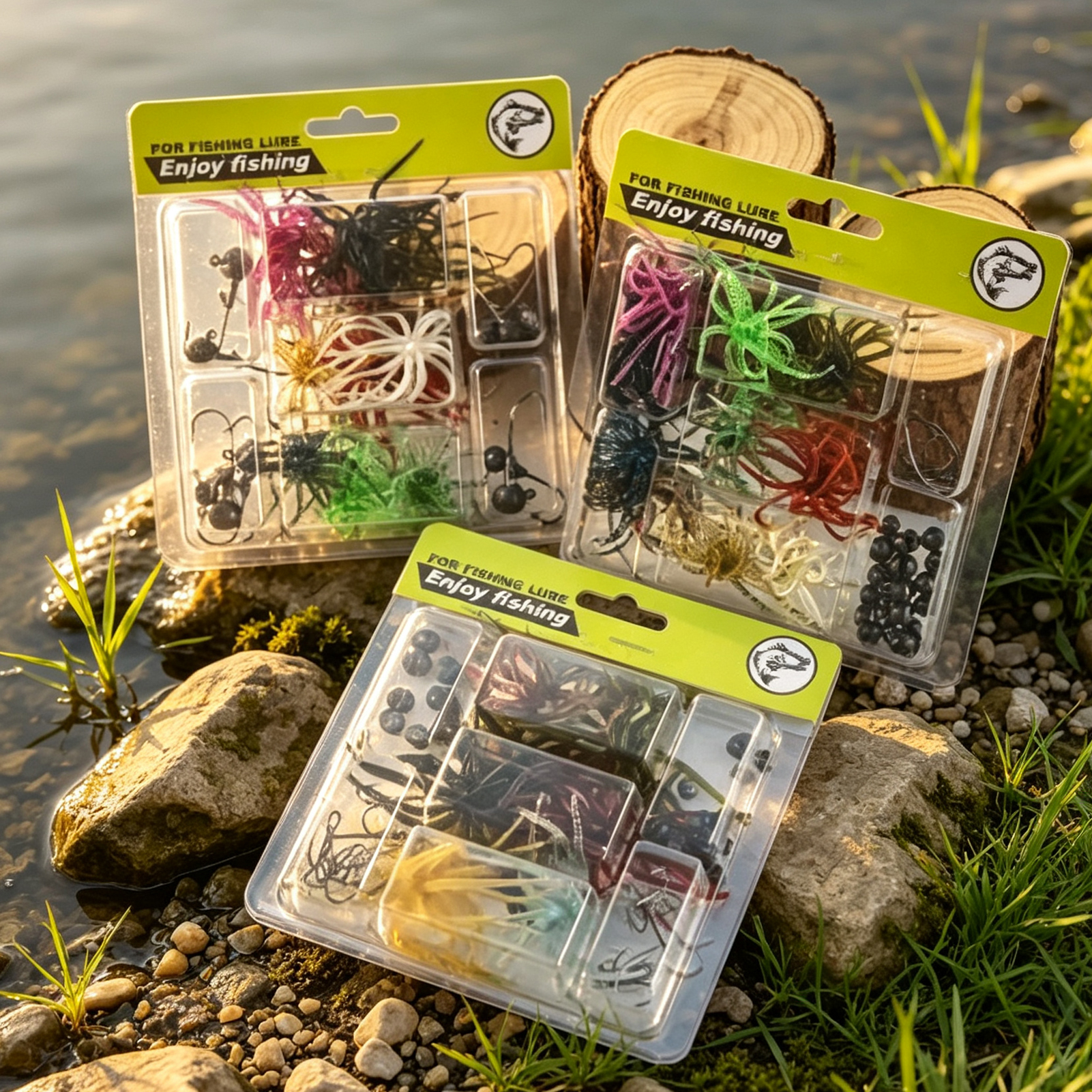 FREE FISHER Sea Urchin Baits Kit,Soft Creature Lures,9cm 3.6g/7cm 1.6g Dice Artificial Fuzzy Bait,Hooks Fishing Weights for Neko Rigs