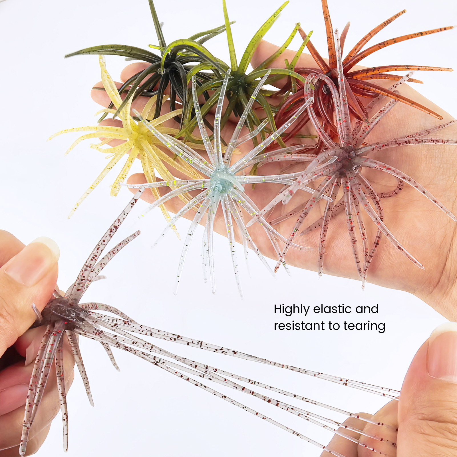 FREE FISHER 36pcs/Lot Sea Urchin Baits,Soft Creature Lures,9cm 3.6g Dice Artificial Fuzzy Bait Treble Hooks Fishing Weights Rigs