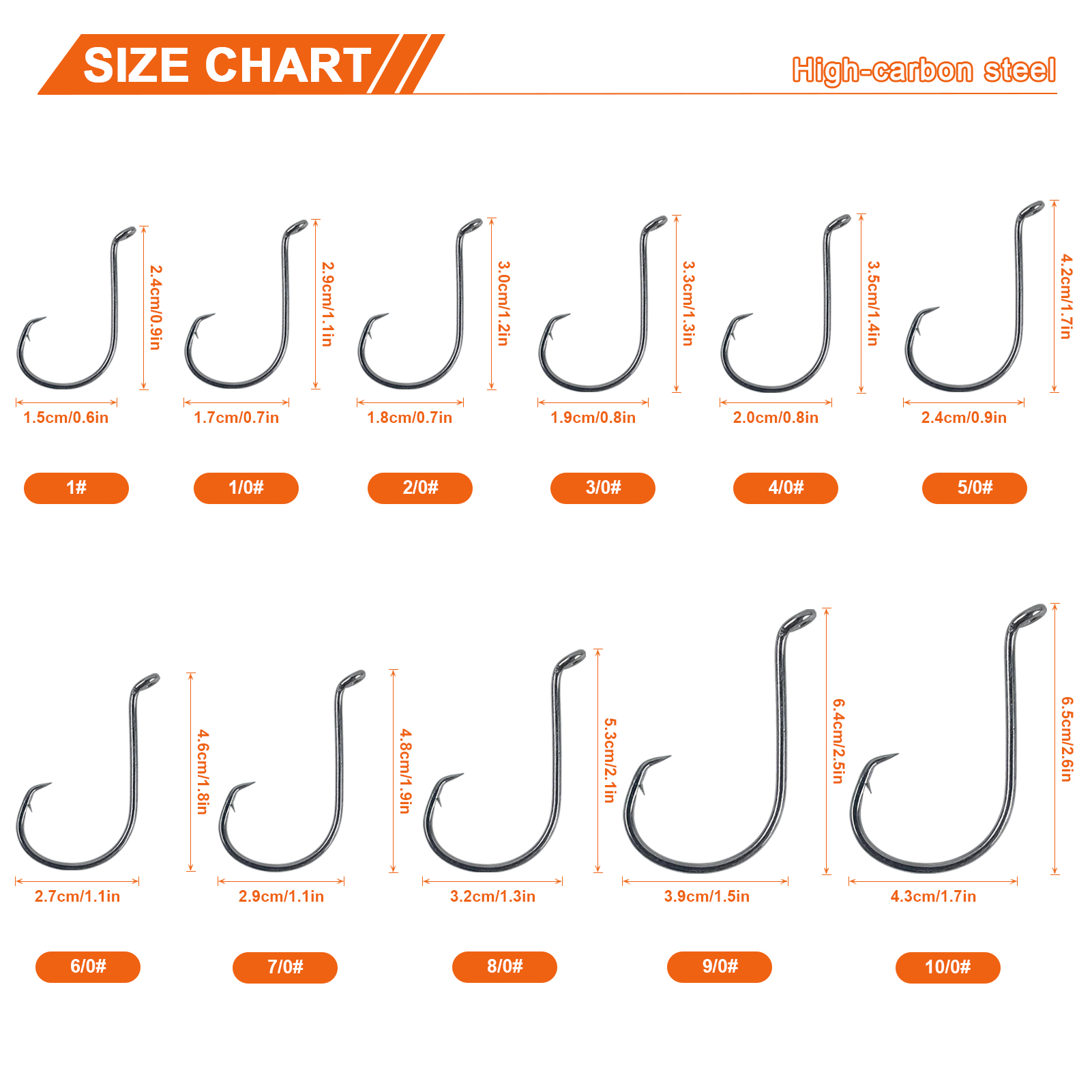 FREE FISHER 100pcs/Lot 7384 Fishing Hooks Kit,High Carbon Steel Black Sports Circle Hooks,Fishing Wrom Bait,1#-10/0# Fishhooks