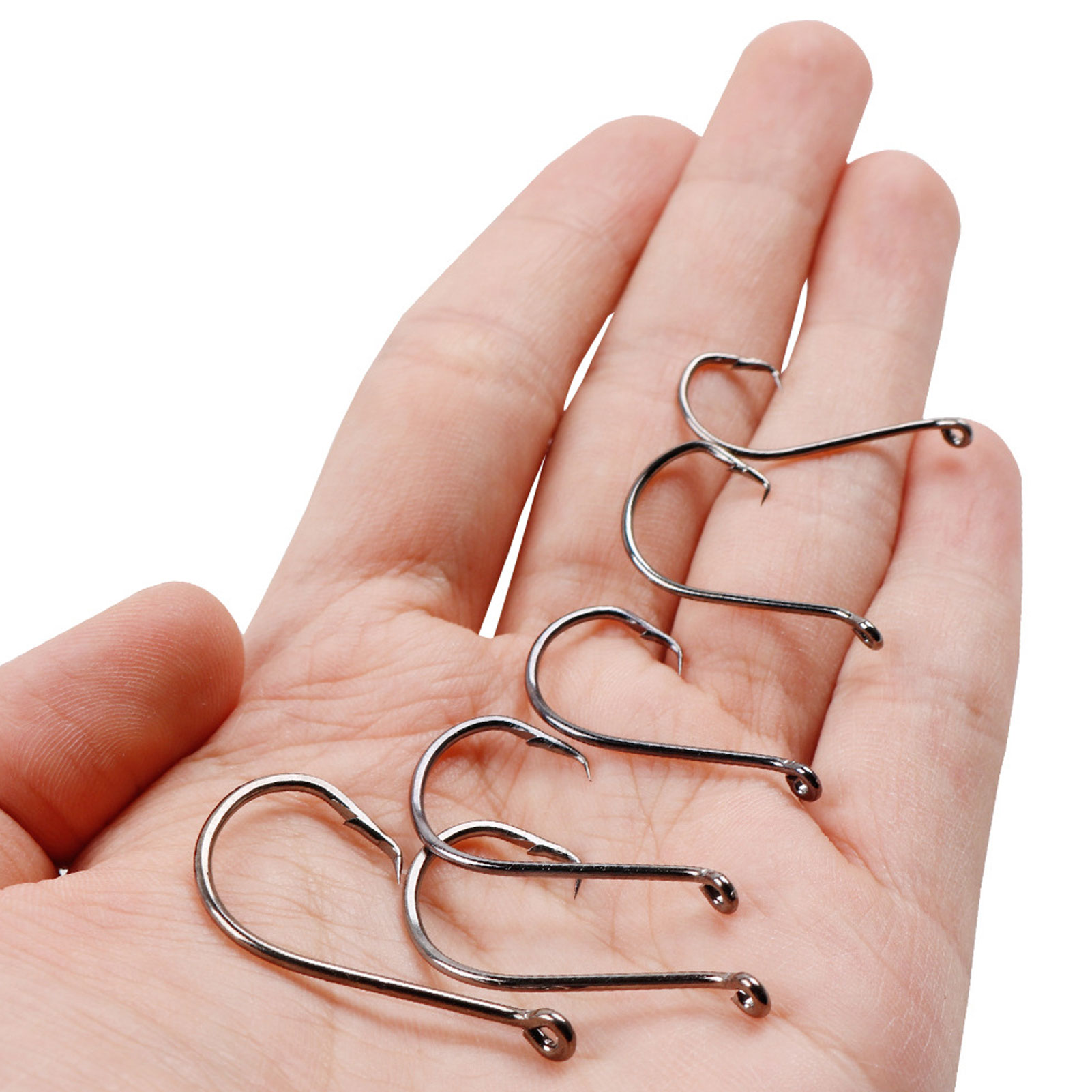 FREE FISHER 100pcs/Lot 7384 Fishing Hooks Kit,High Carbon Steel Black Sports Circle Hooks,Fishing Wrom Bait,1#-10/0# Fishhooks