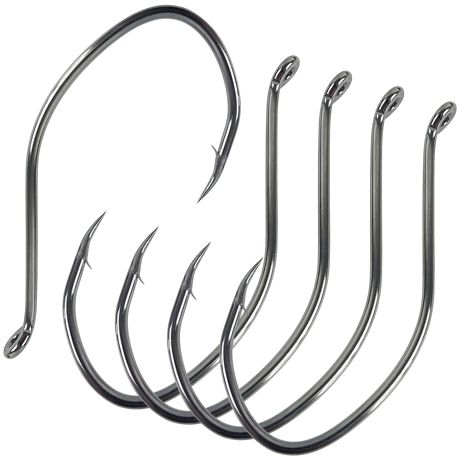 FREE FISHER 100pcs High Carbon Steel 8832 Fishing Hooks,Black Offset Wide Gap Cat Fish Bait Fishhooks 10#-10/0# for Sea Fishing