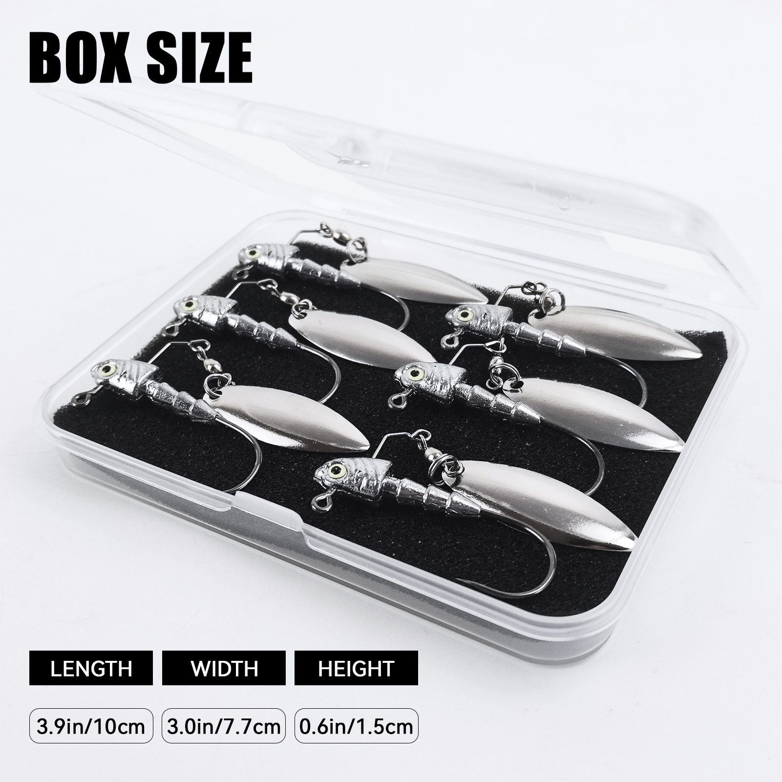 FREE FISHER 6pcs/Box Fishing Jig Head Hooks,5g/7g/10g/14g Underspin Saltwater Jigging Swimbaits with Blade,Spinner Fishing Lures  ﻿ 