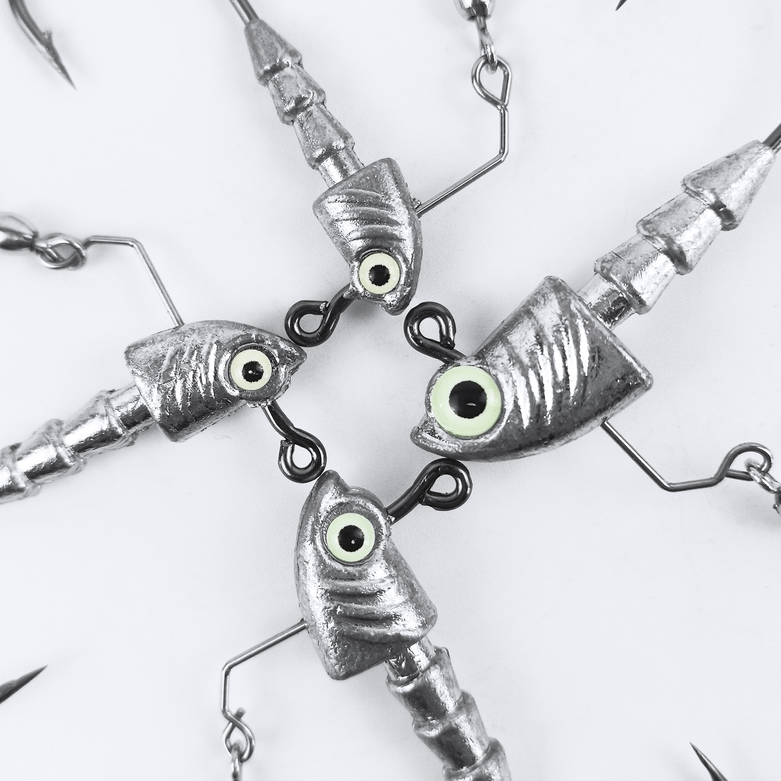 FREE FISHER 6pcs/Box Fishing Jig Head Hooks,5g/7g/10g/14g Underspin Saltwater Jigging Swimbaits with Blade,Spinner Fishing Lures  ﻿ 