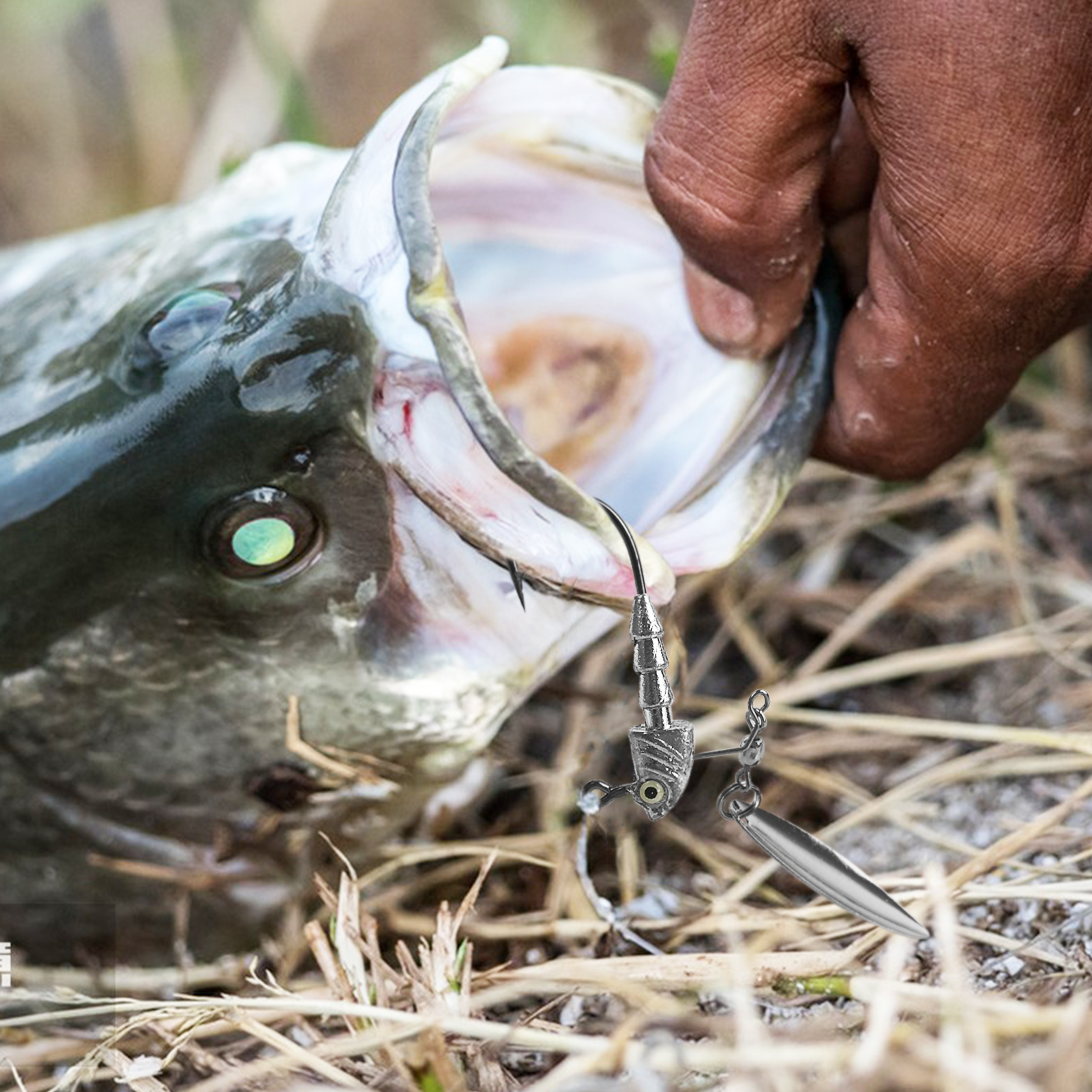 FREE FISHER 6pcs/Box Fishing Jig Head Hooks,5g/7g/10g/14g Underspin Saltwater Jigging Swimbaits with Blade,Spinner Fishing Lures  ﻿ 