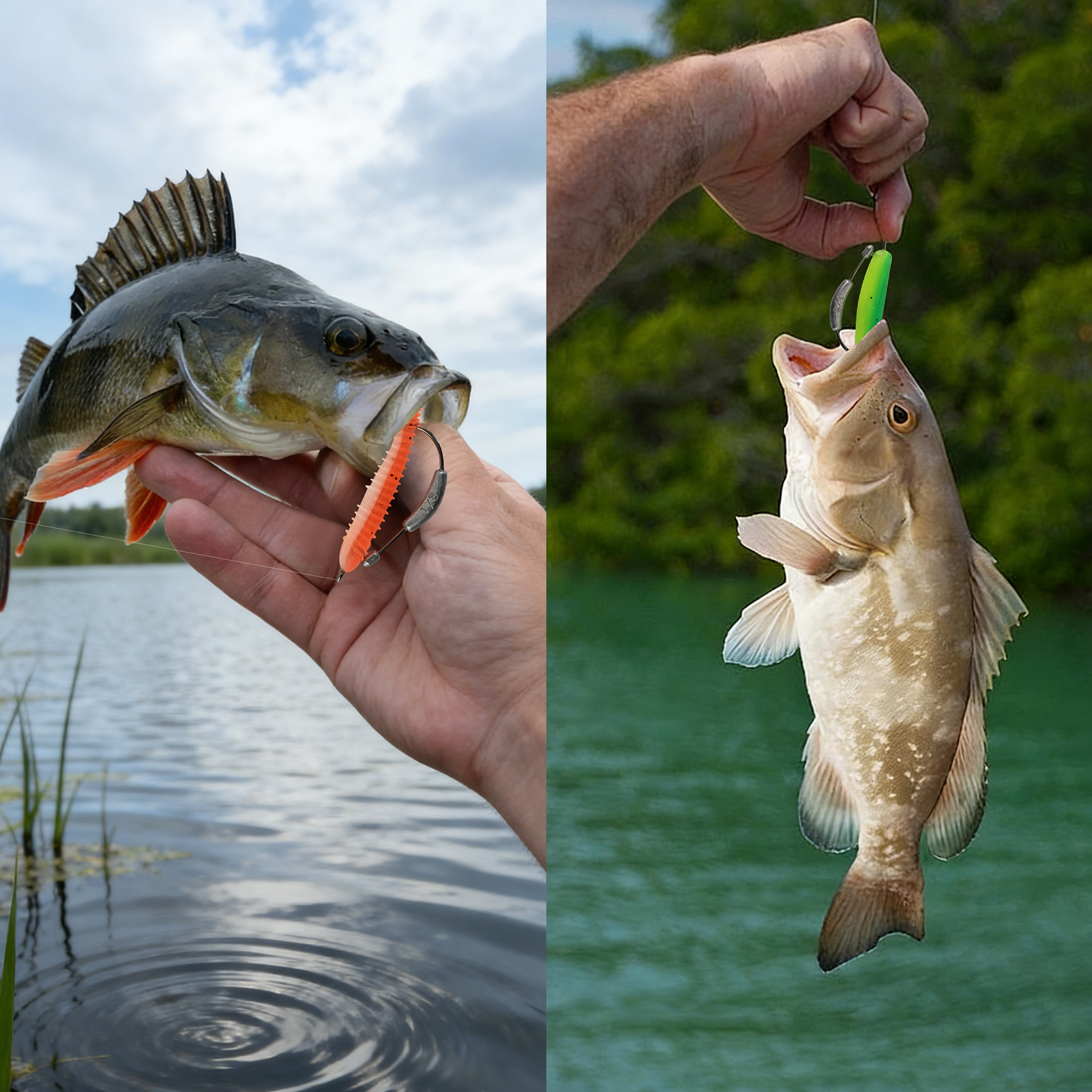 FREE FISHER 15pcs Weighted Swimbait Hooks with Molded Bait Keeper,Equipped with Weedless Worm Fishing Crank Hook 2/0 3/0 4/0 5/0