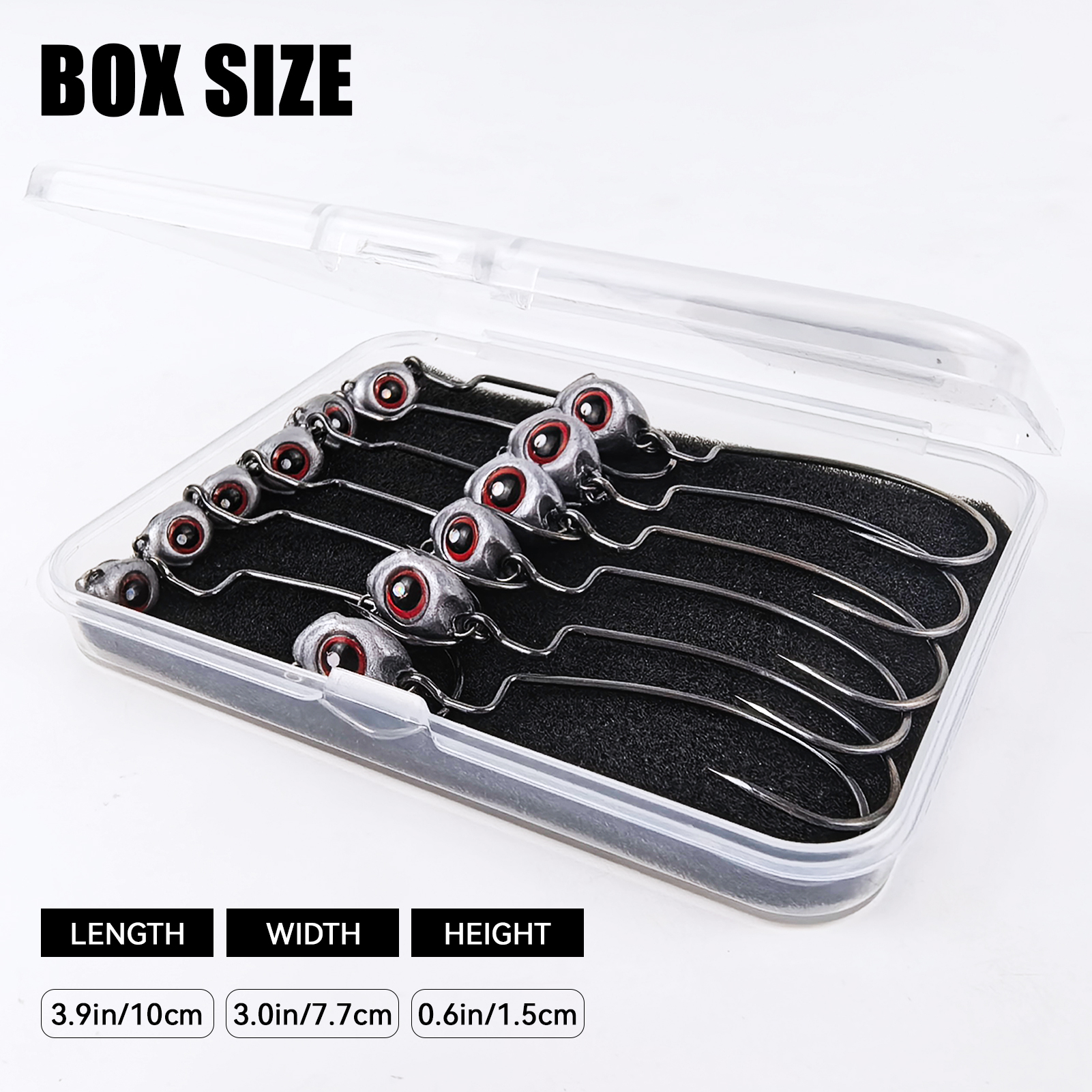 FREE FISHER 12pcs/Box Fish Eye Swimbaits 3.5g/5g/7g/10g,Ned Rigs Jig Head Hooks,Worm Crankhook,Texas Rig Fishing Weights Sinkers 