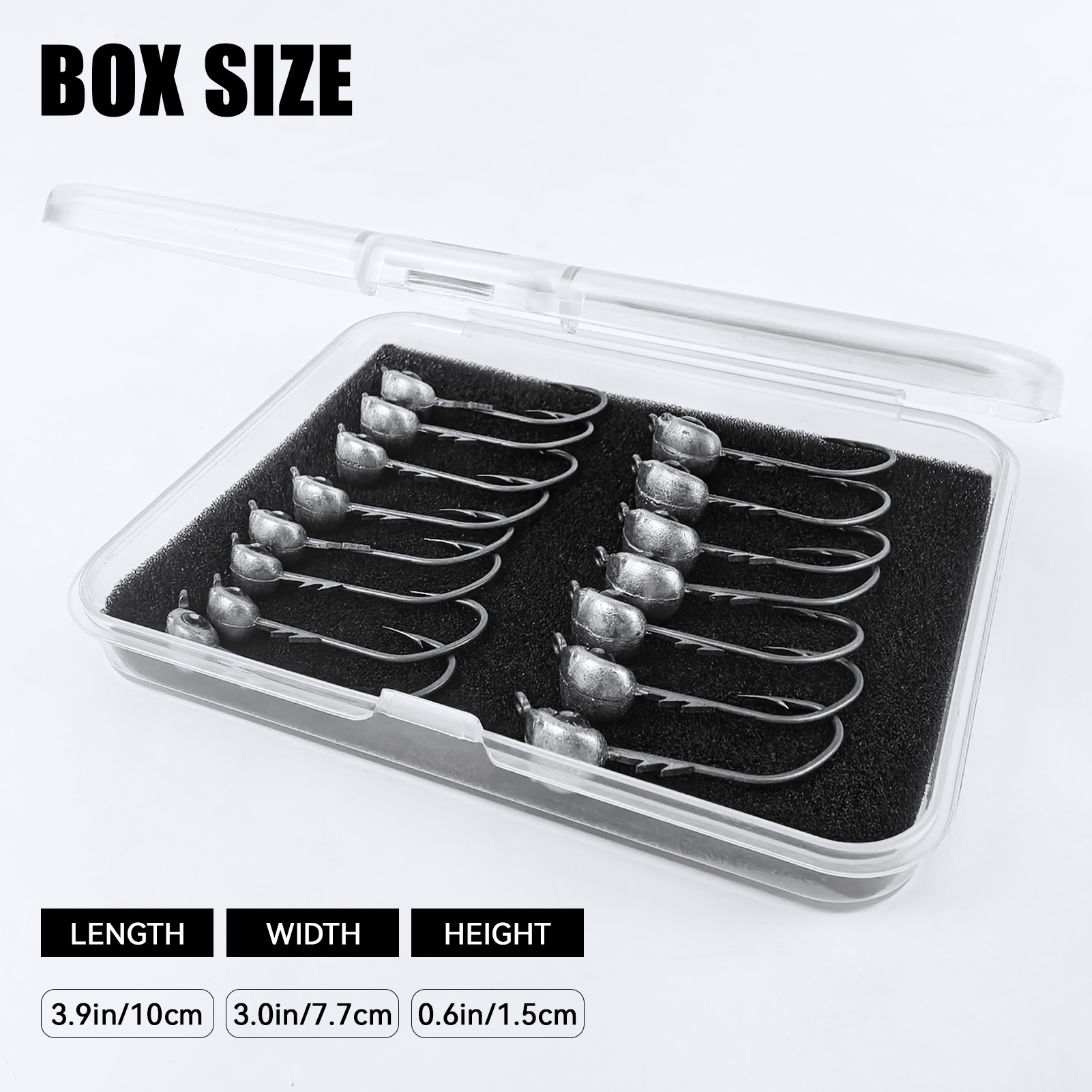 FREE FISHER 15pcs/Lot Fish Eye Jig Head Hooks,0.06oz-0.18oz Multi Weights,Fishing Sinker Barbed Hook,Saltwater Jigging Swimbaits 