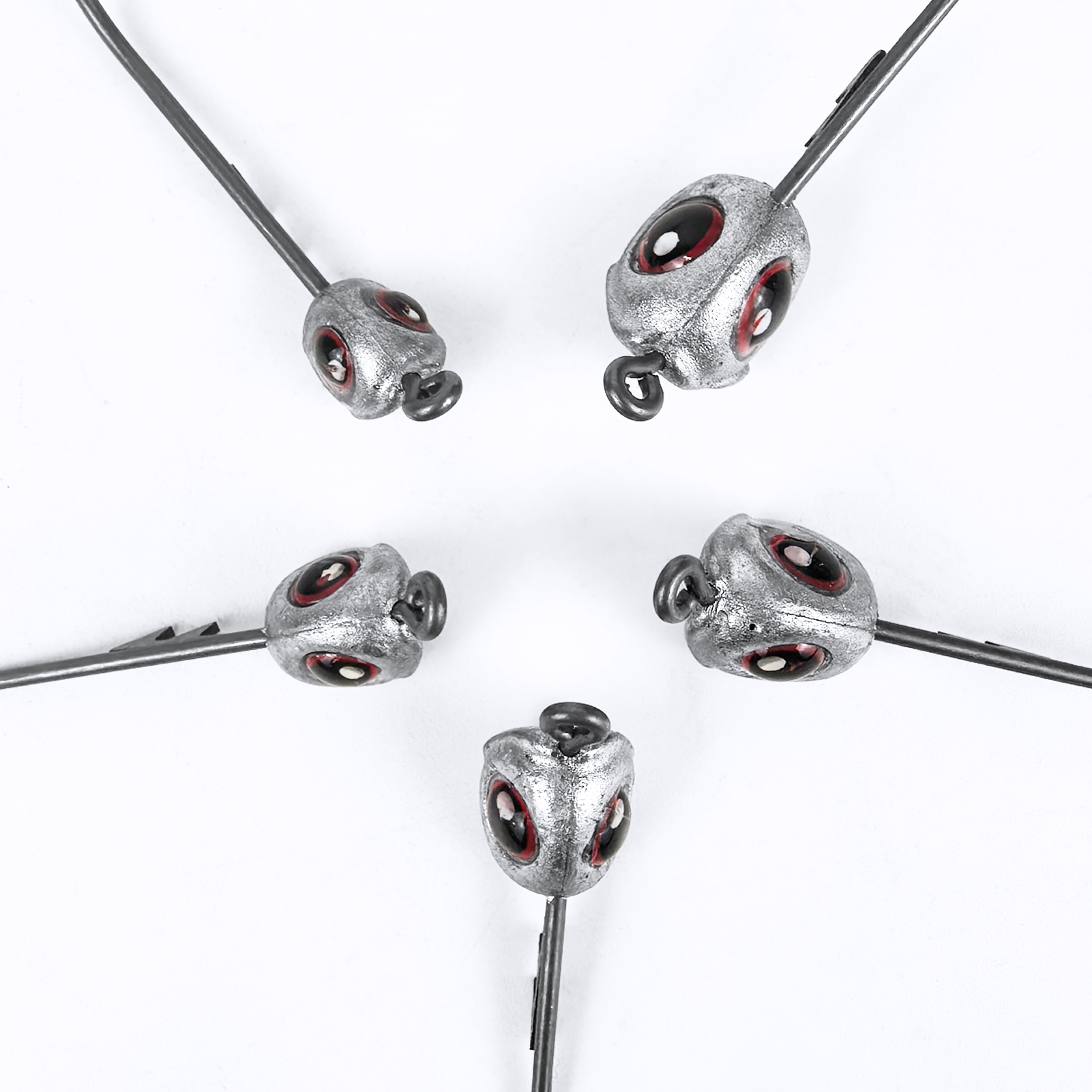 FREE FISHER 15pcs/Lot Fish Eye Jig Head Hooks,0.06oz-0.18oz Multi Weights,Fishing Sinker Barbed Hook,Saltwater Jigging Swimbaits 