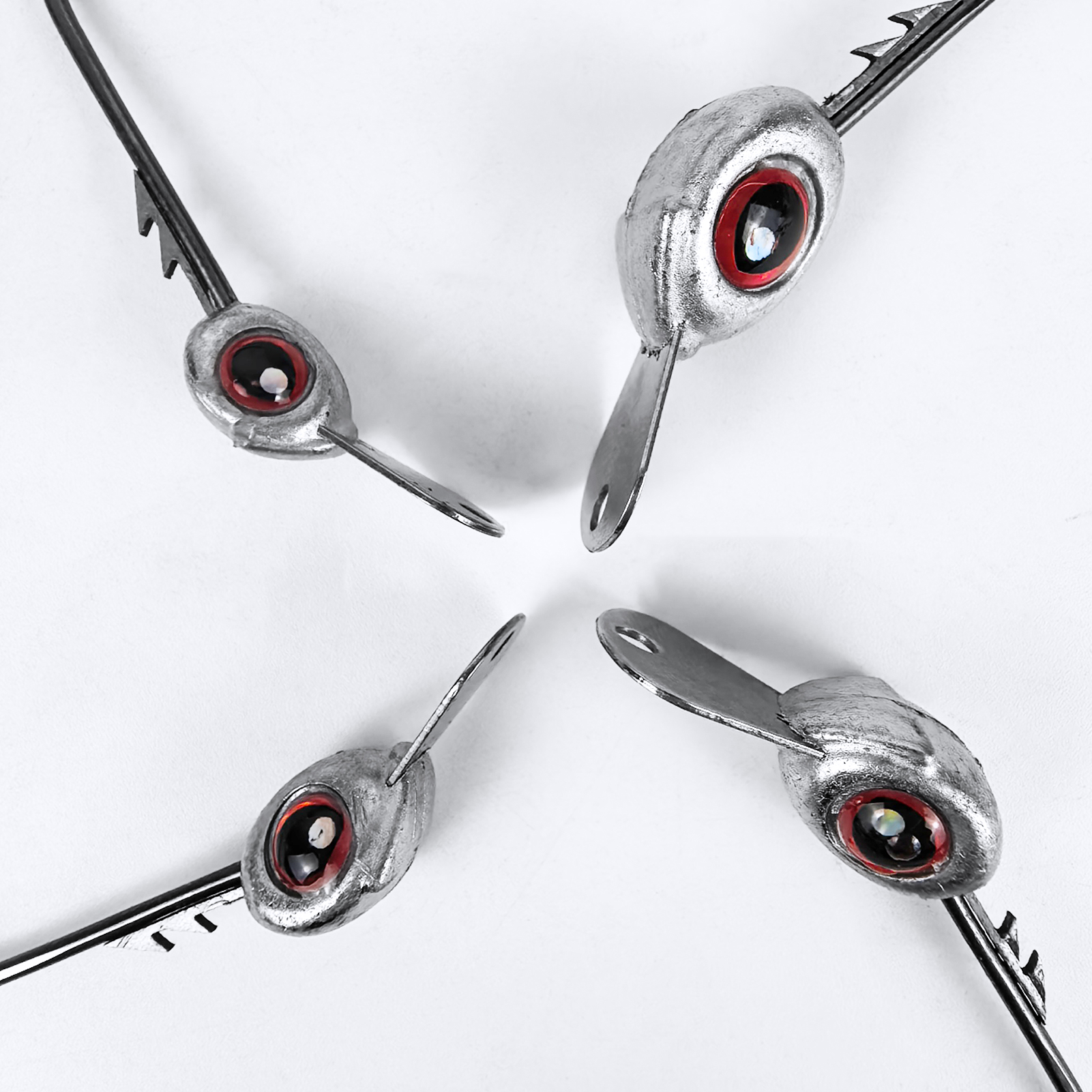 FREE FISHER 10pcs/Box Fish Eye Jig Head Hook with Tongue Plate,1/8-3/8oz JIG Hooks Swimbait,Die-Casting Sea Fishing Rig Weights 