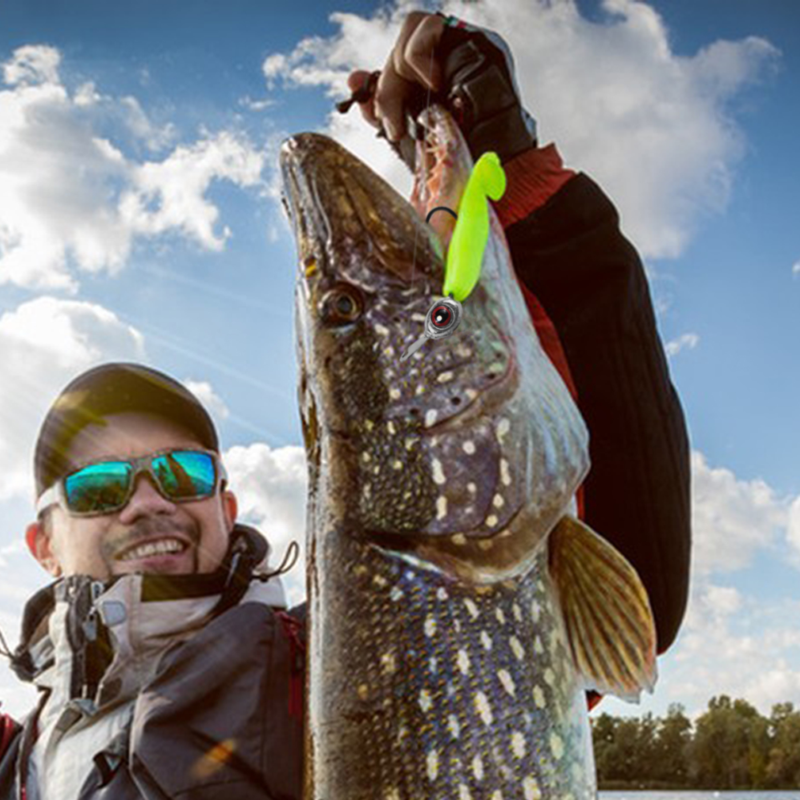 FREE FISHER 10pcs/Box Fish Eye Jig Head Hook with Tongue Plate,1/8-3/8oz JIG Hooks Swimbait,Die-Casting Sea Fishing Rig Weights 