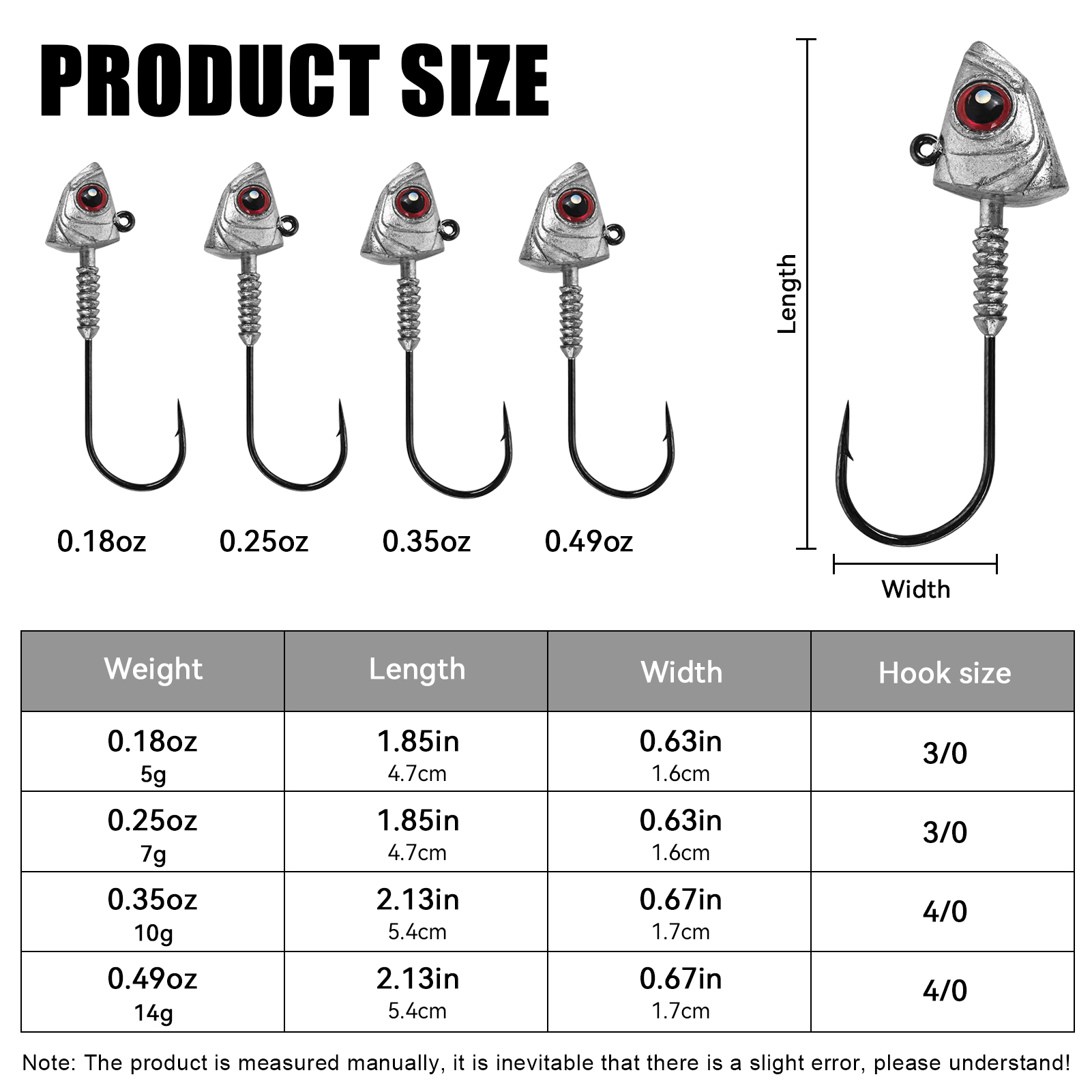 FREE FISHER 15pcs/Box Saltwater Jig Heads,5g/7g/10g/14g Mixed Fishing Weights,3D Fish Eyes  Hooks,Bait Keeper Ned Rig Jigheads 