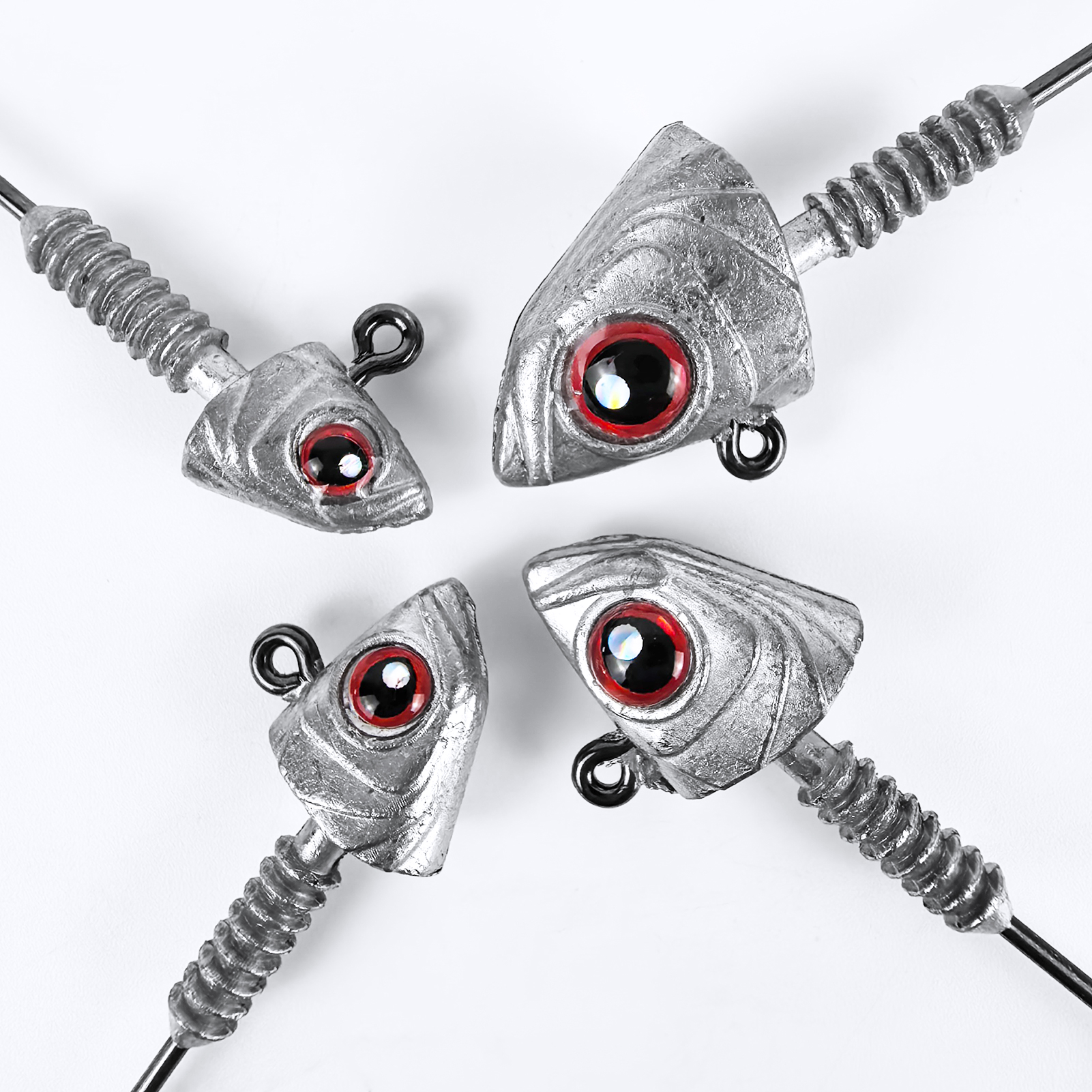 FREE FISHER 15pcs/Box Saltwater Jig Heads,5g/7g/10g/14g Mixed Fishing Weights,3D Fish Eyes  Hooks,Bait Keeper Ned Rig Jigheads 