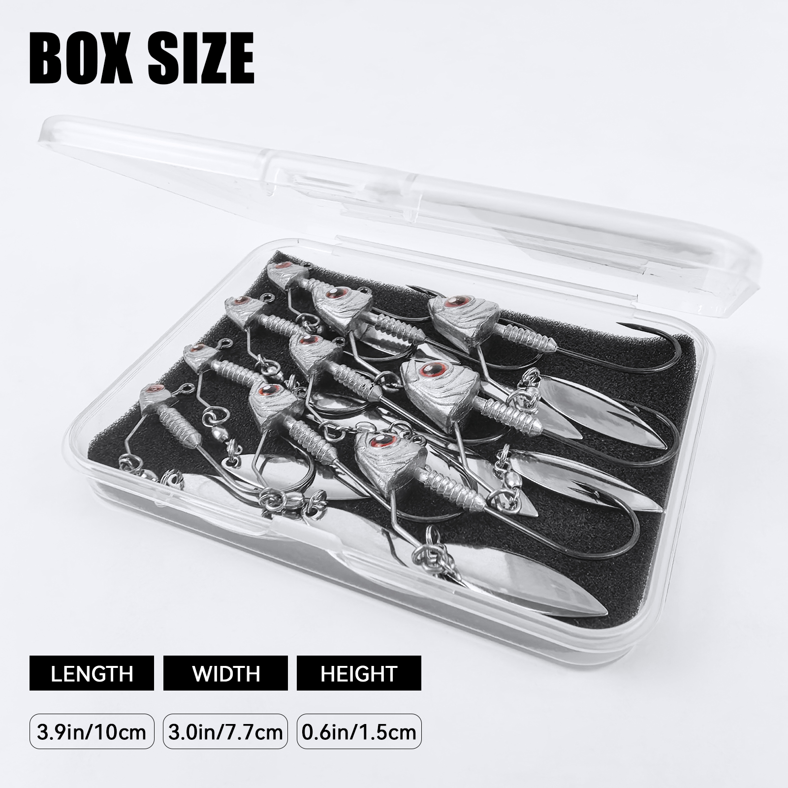 FREE FISHER 10pcs/Box Fishing Jig Head Hooks,3.5g-14g Underspin Jigs,Saltwater Jigging Swimbaits with Blade,Spinner Fishing Lures 