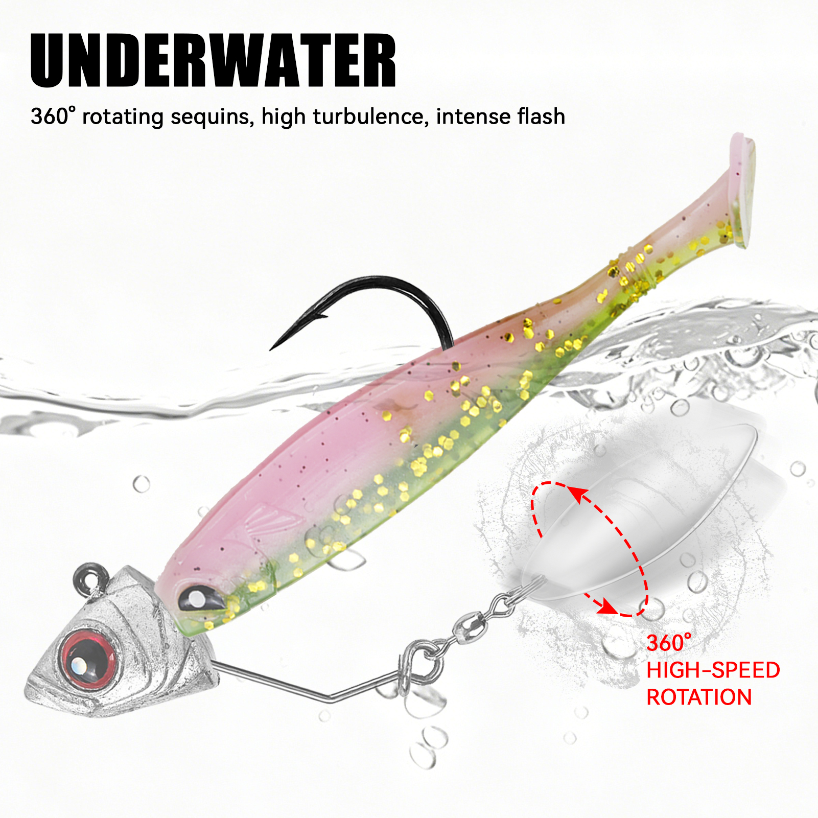 FREE FISHER 10pcs/Box Fishing Jig Head Hooks,3.5g-14g Underspin Jigs,Saltwater Jigging Swimbaits with Blade,Spinner Fishing Lures 