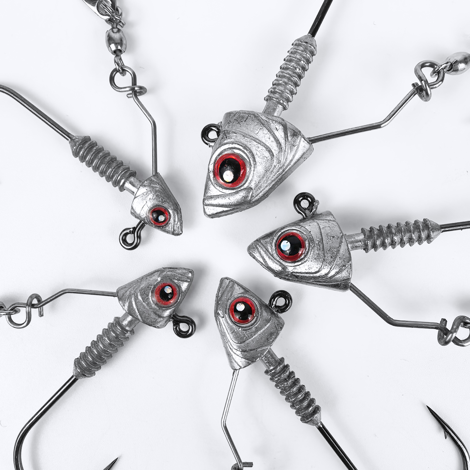 FREE FISHER 10pcs/Box Fishing Jig Head Hooks,3.5g-14g Underspin Jigs,Saltwater Jigging Swimbaits with Blade,Spinner Fishing Lures 