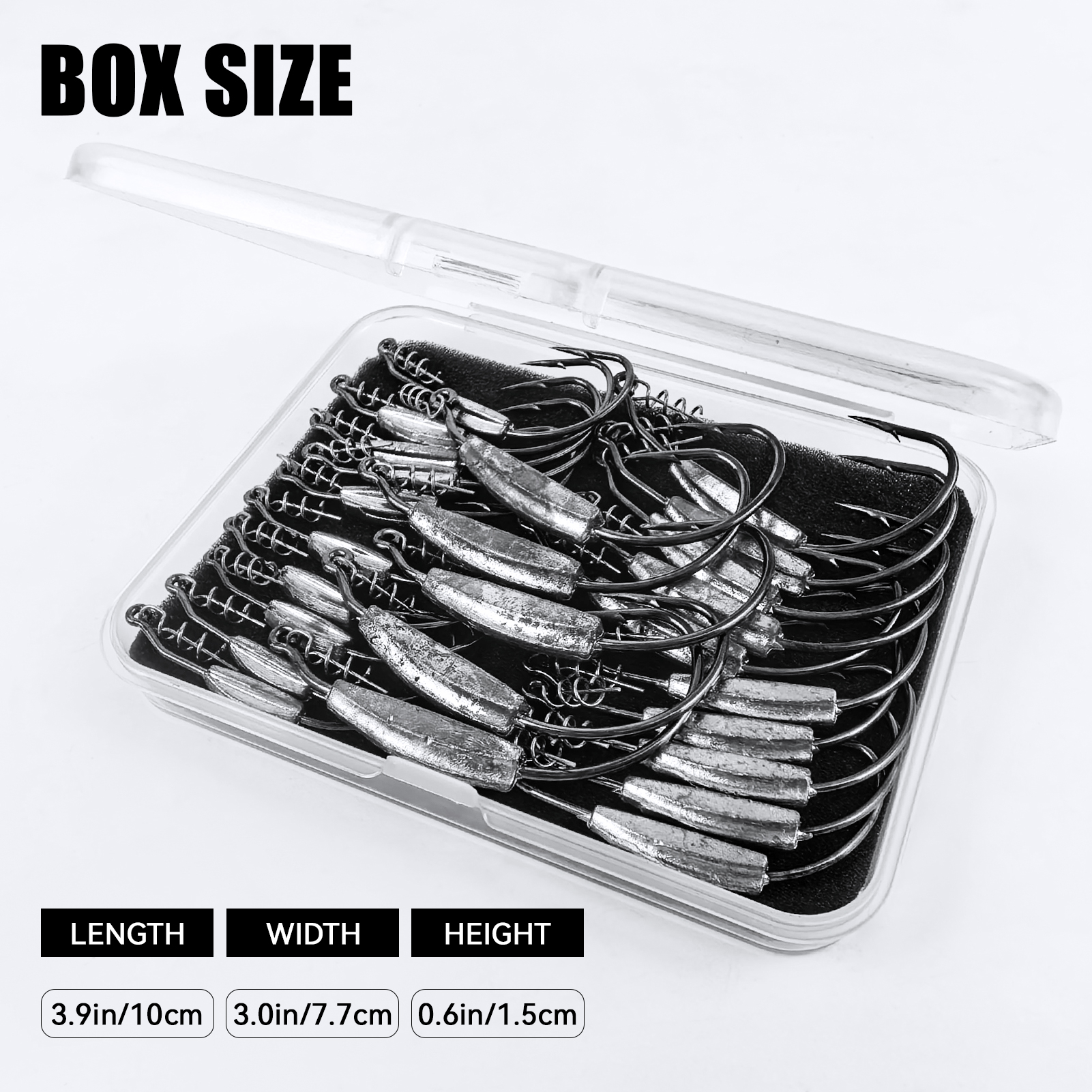 FREE FISHER 25pcs/Box Weighted Swimbait Hooks,Fishing Worm Weedless Hook,2g-7g Jig Heads with Twistlock,Lure Bait Rigs Accessory 