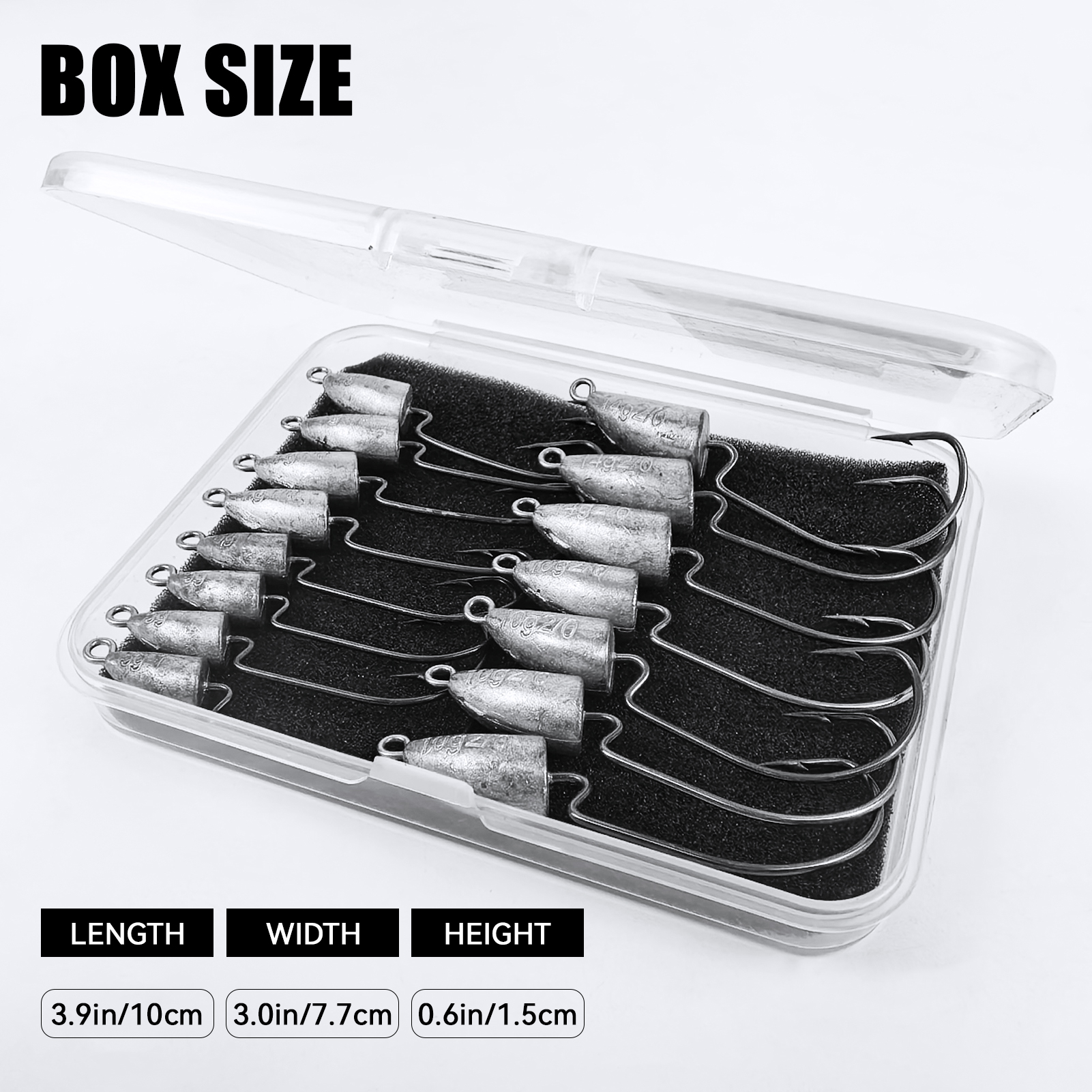 FREE FISHER 15pcs/Lot Jig Head Crankhook,3/16oz,1/4oz,3/8oz,1/2oz Fishing Weights Worm Hooks,Die-Casting Swimbait Sinkers Rigs 