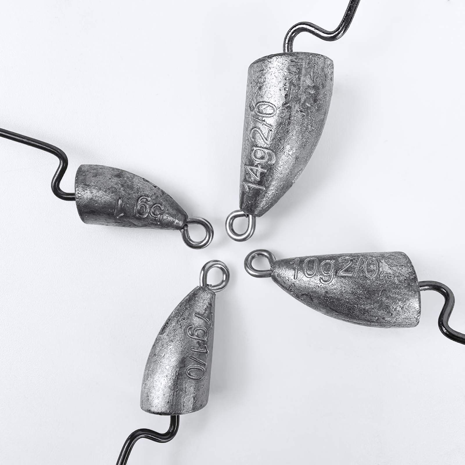 FREE FISHER 15pcs/Lot Jig Head Crankhook,3/16oz,1/4oz,3/8oz,1/2oz Fishing Weights Worm Hooks,Die-Casting Swimbait Sinkers Rigs 