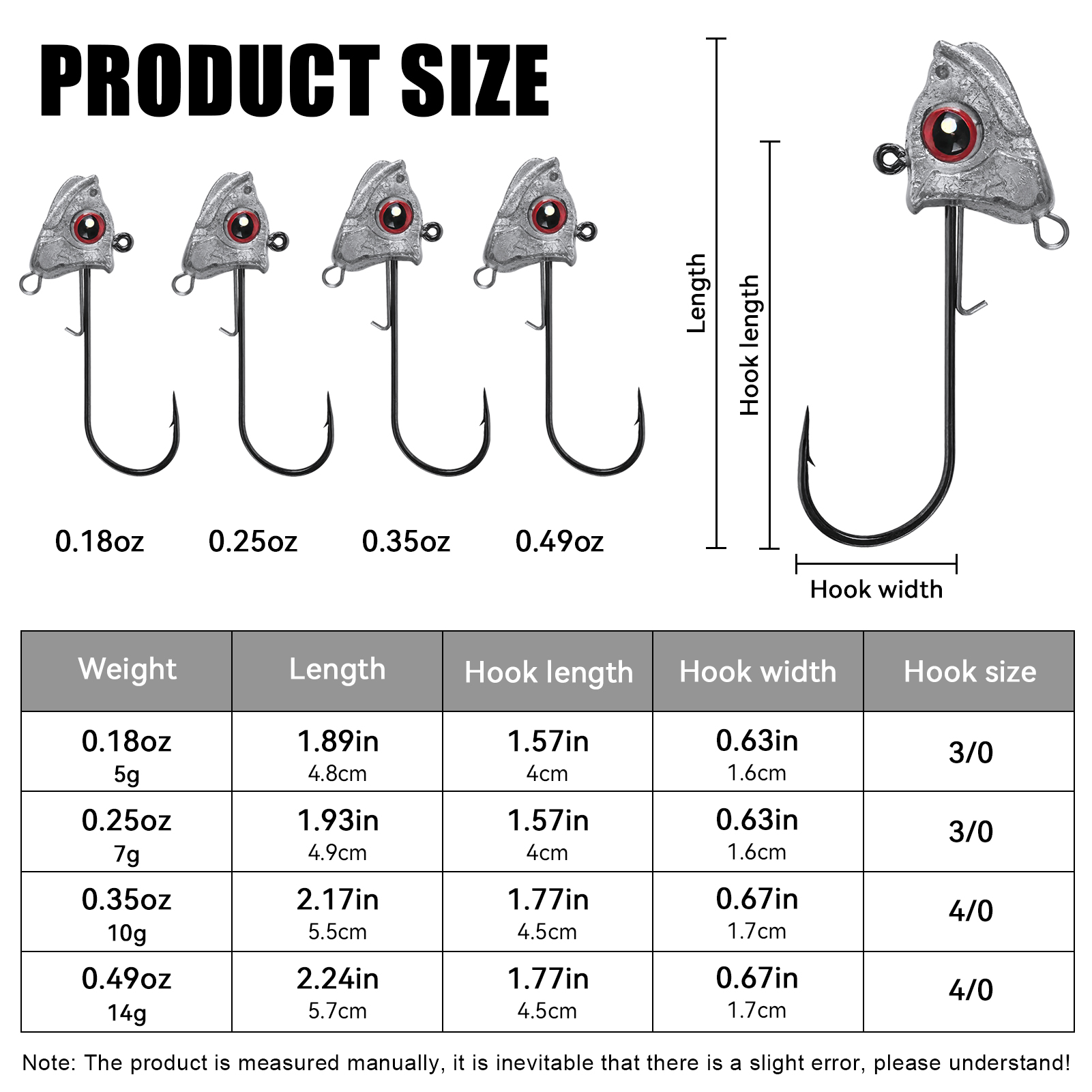 FREE FISHER 15pcs/Box Saltwater Jig Heads,5g/7g/10g/14g Mixed Fishing Weights,3D Fish Eyes  Hooks,Bait Keeper Ned Rig Jigheads 