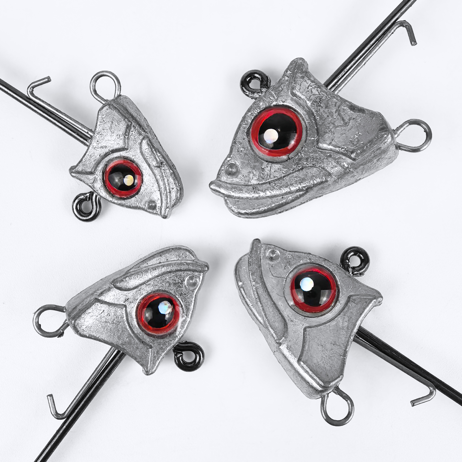 FREE FISHER 15pcs/Box Saltwater Jig Heads,5g/7g/10g/14g Mixed Fishing Weights,3D Fish Eyes  Hooks,Bait Keeper Ned Rig Jigheads 