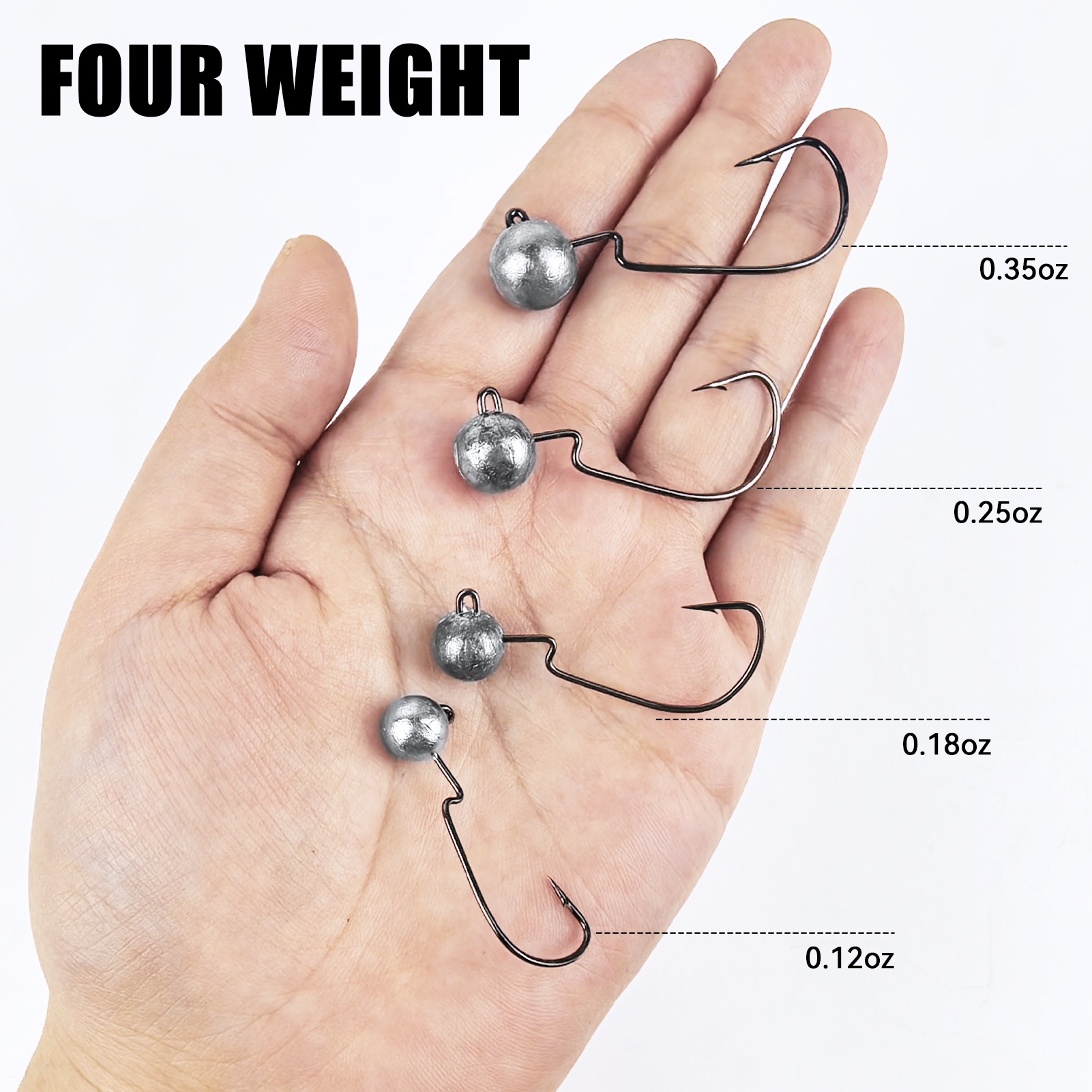 FREE FISHER 20pcs/Box Fishing Weight Hook Rigs,Jig Head Swimbait Accessory,3.5g/5g/7g/10g Worm Crankhooks,Sharp Offset Fishhook