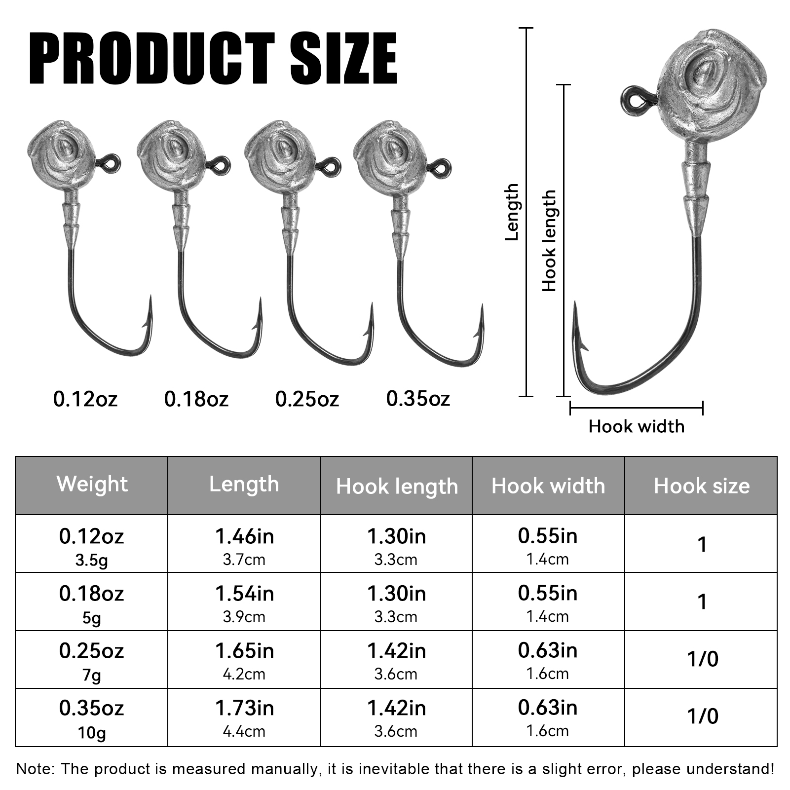 FREE FISHER 20pcs/Box Jig Head Hooks with 3D Luminous Fisheye,3.5g/5g/7g/10g Fishing Texas Rigs Accessories Fishhook for Swimbaits Soft Lures