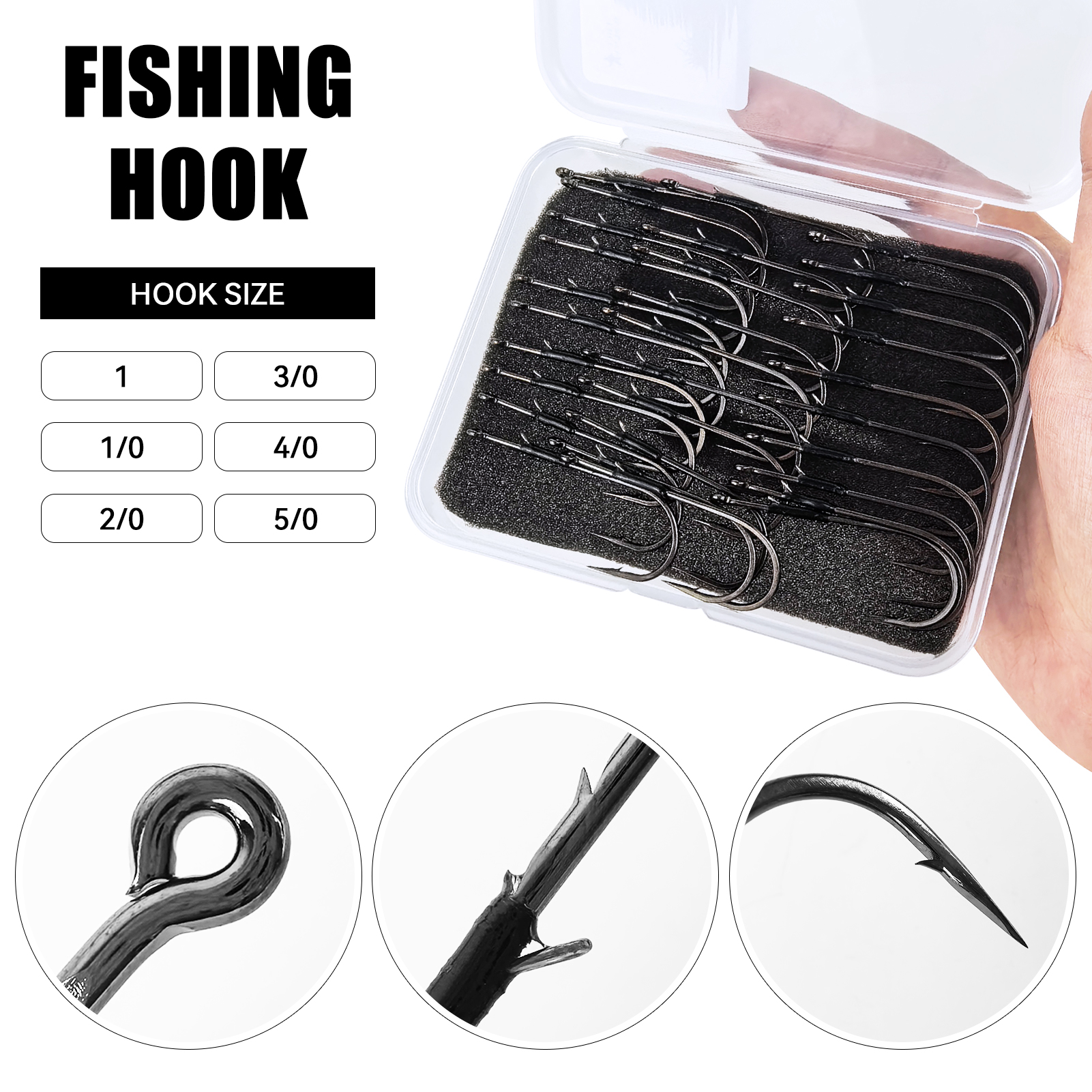 FREE FISHER 30pcs/Box Double Spikes Bait Holder Flipping Hook,Non-offset Worm Straight Shank Hooks,Fishing Wacky Rigs Accessory