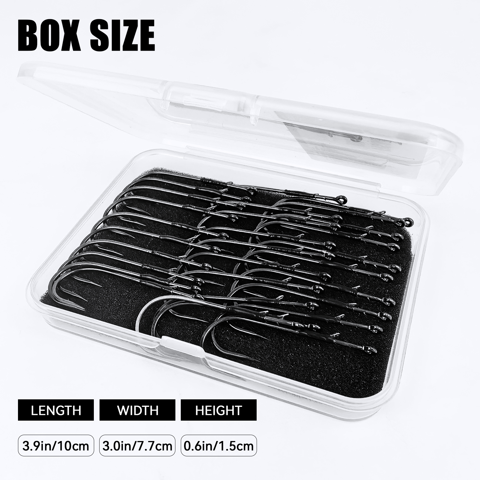 FREE FISHER 30pcs/Box Double Spikes Bait Holder Flipping Hook,Non-offset Worm Straight Shank Hooks,Fishing Wacky Rigs Accessory