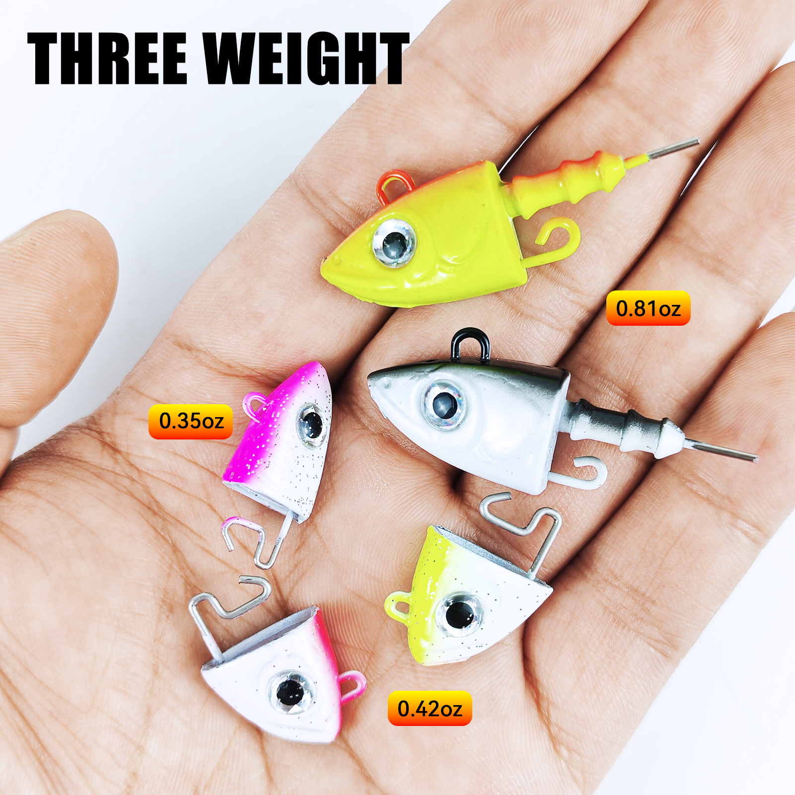FREE FISHER 12pcs/Box Jig Head Without Hook,10g 12g 23g Eye Jigging Heads,Fishing Weights Hard Bait,Fishing Accessories Gear Kit