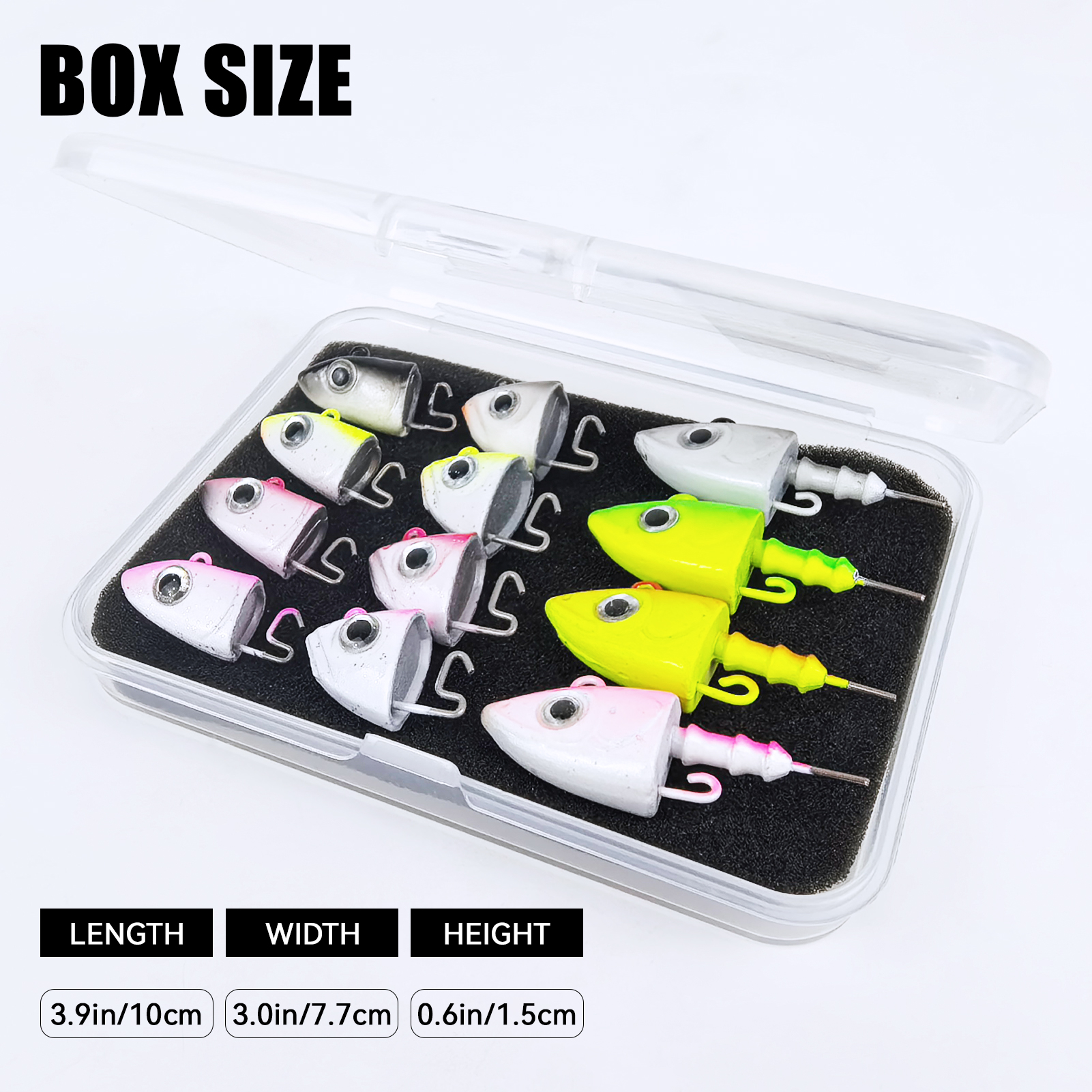 FREE FISHER 12pcs/Box Jig Head Without Hook,10g 12g 23g Eye Jigging Heads,Fishing Weights Hard Bait,Fishing Accessories Gear Kit