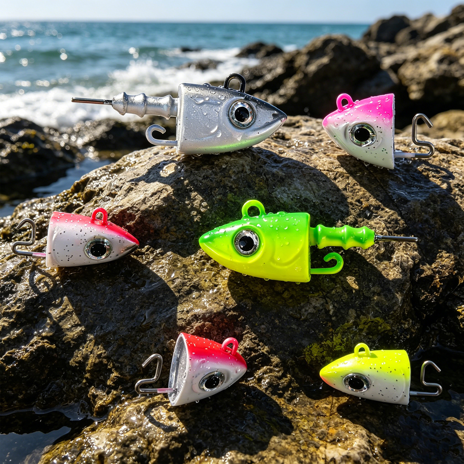 FREE FISHER 12pcs/Box Jig Head Without Hook,10g 12g 23g Eye Jigging Heads,Fishing Weights Hard Bait,Fishing Accessories Gear Kit