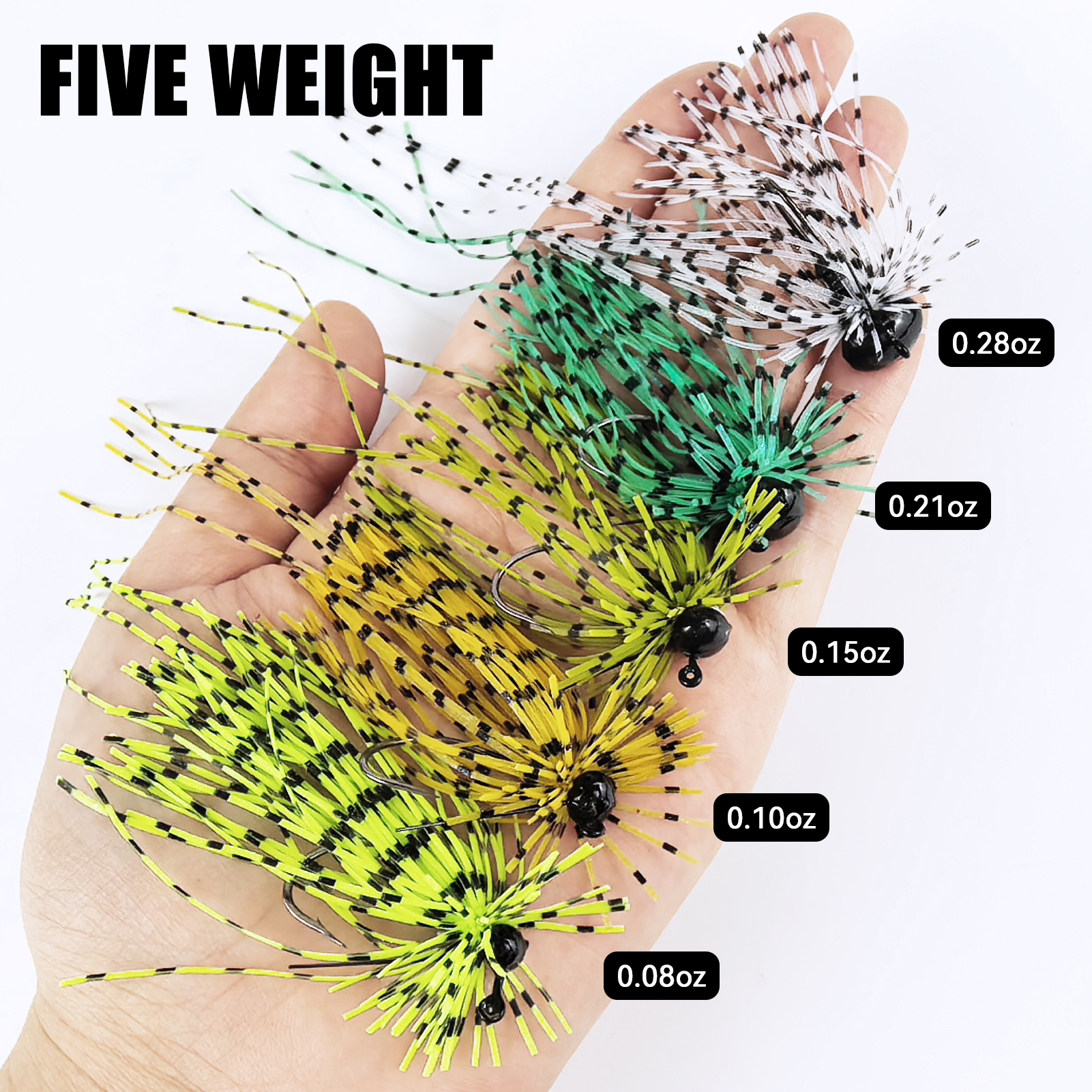 FREE FISHER 6pcs/Box Micro Chatterbait Fishing Jig Lure,2.3g-7.9g Football Jigging Head Hook with Rubber Skirts,Swim Wire Baits