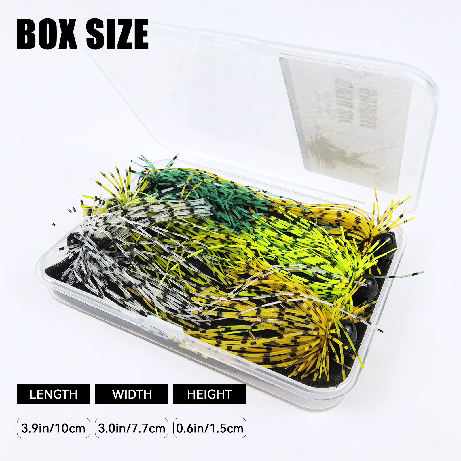 FREE FISHER 6pcs/Box Micro Chatterbait Fishing Jig Lure,2.3g-7.9g Football Jigging Head Hook with Rubber Skirts,Swim Wire Baits