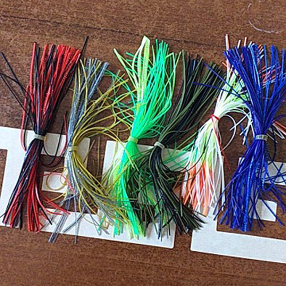 FREE FISHER 6 Bundles/Set Silicone Fishing Line Skirts for Spinnerbait Buzzbait Frogs 13cm Rubber Wires for DIY Lures/Baits Assorted Colors