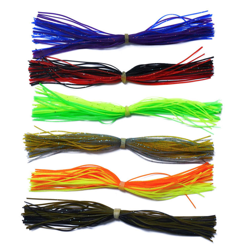 FREE FISHER 6 Bundles/Set Silicone Fishing Line Skirts for Spinnerbait Buzzbait Frogs 13cm Rubber Wires for DIY Lures/Baits Assorted Colors
