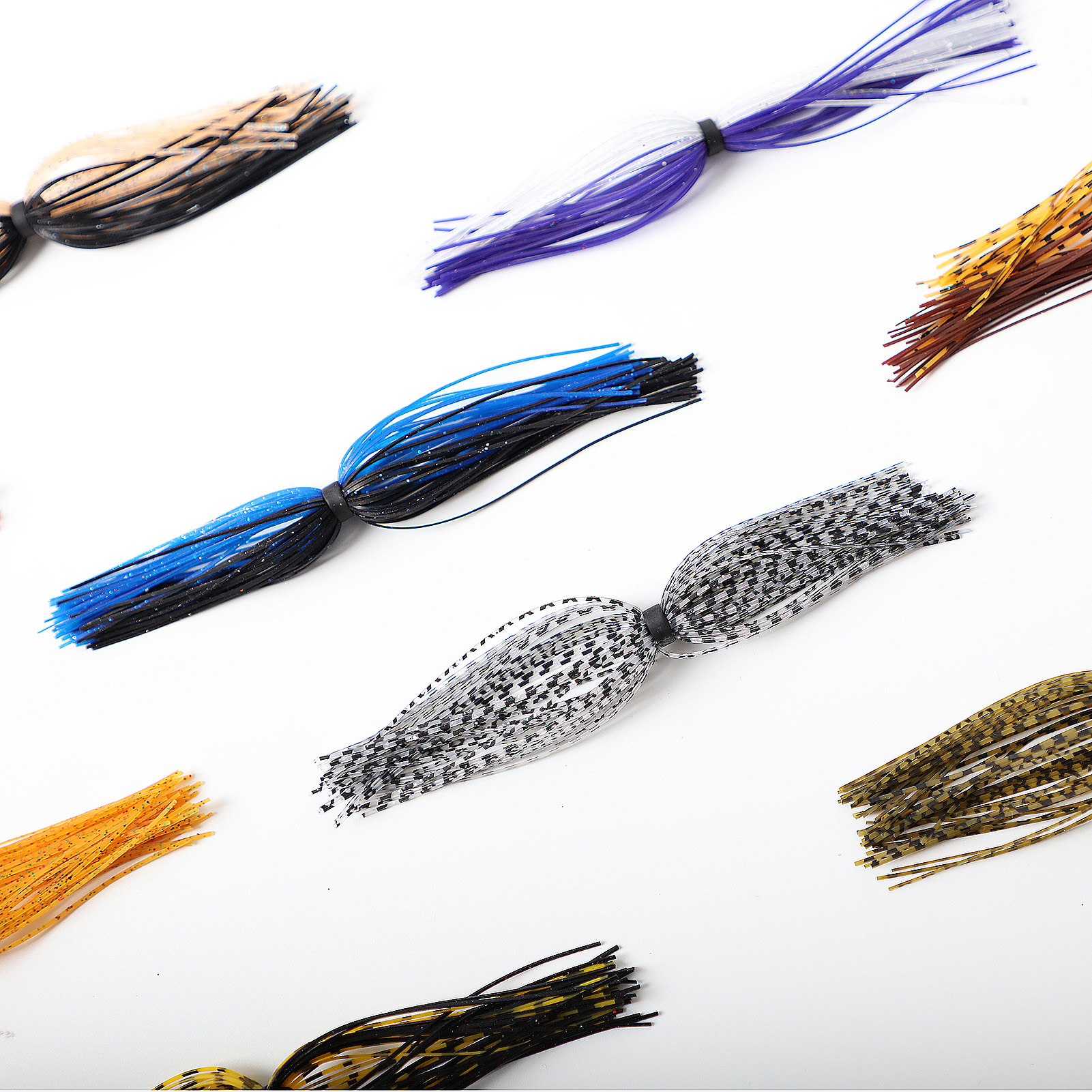 FREE FISHER 10 Bundles/Set Fishing Silicone Skirts,13cm/5.12in Spinnerbaits Buzzbaits Accessories,DIY Squid Jigs Spinner Spoons Frogs