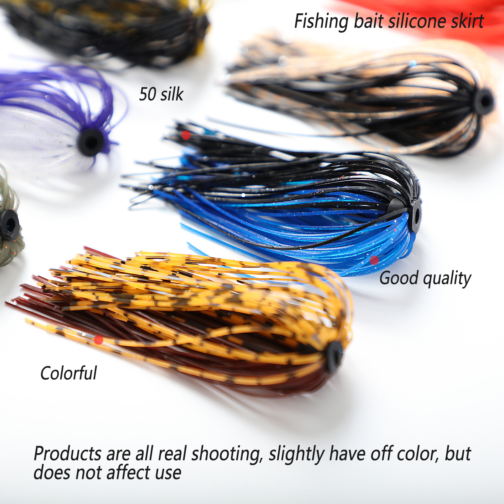 FREE FISHER 10 Bundles/Set Fishing Silicone Skirts,13cm/5.12in Spinnerbaits Buzzbaits Accessories,DIY Squid Jigs Spinner Spoons Frogs