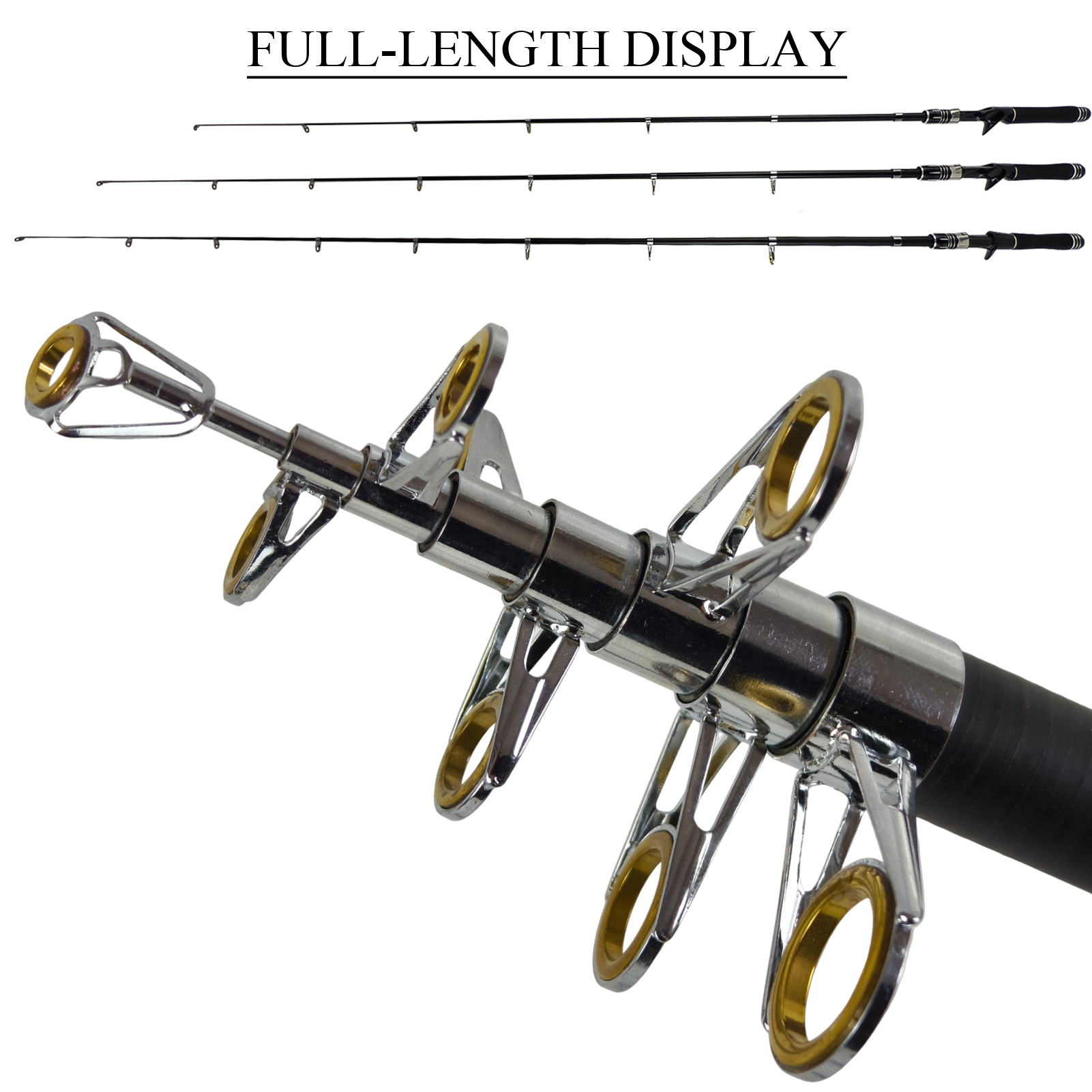 FREE FISHER Sea Fishing Rod,Telescopic Fishing Fiberglass Casting Rod,1.6m/1.8m/2.1m Collapsible Extendable EVA Handle Fish Pole 