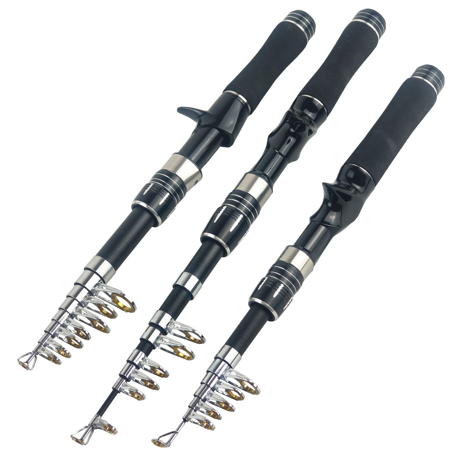 FREE FISHER Sea Fishing Rod,Telescopic Fishing Fiberglass Casting Rod,1.6m/1.8m/2.1m Collapsible Extendable EVA Handle Fish Pole 