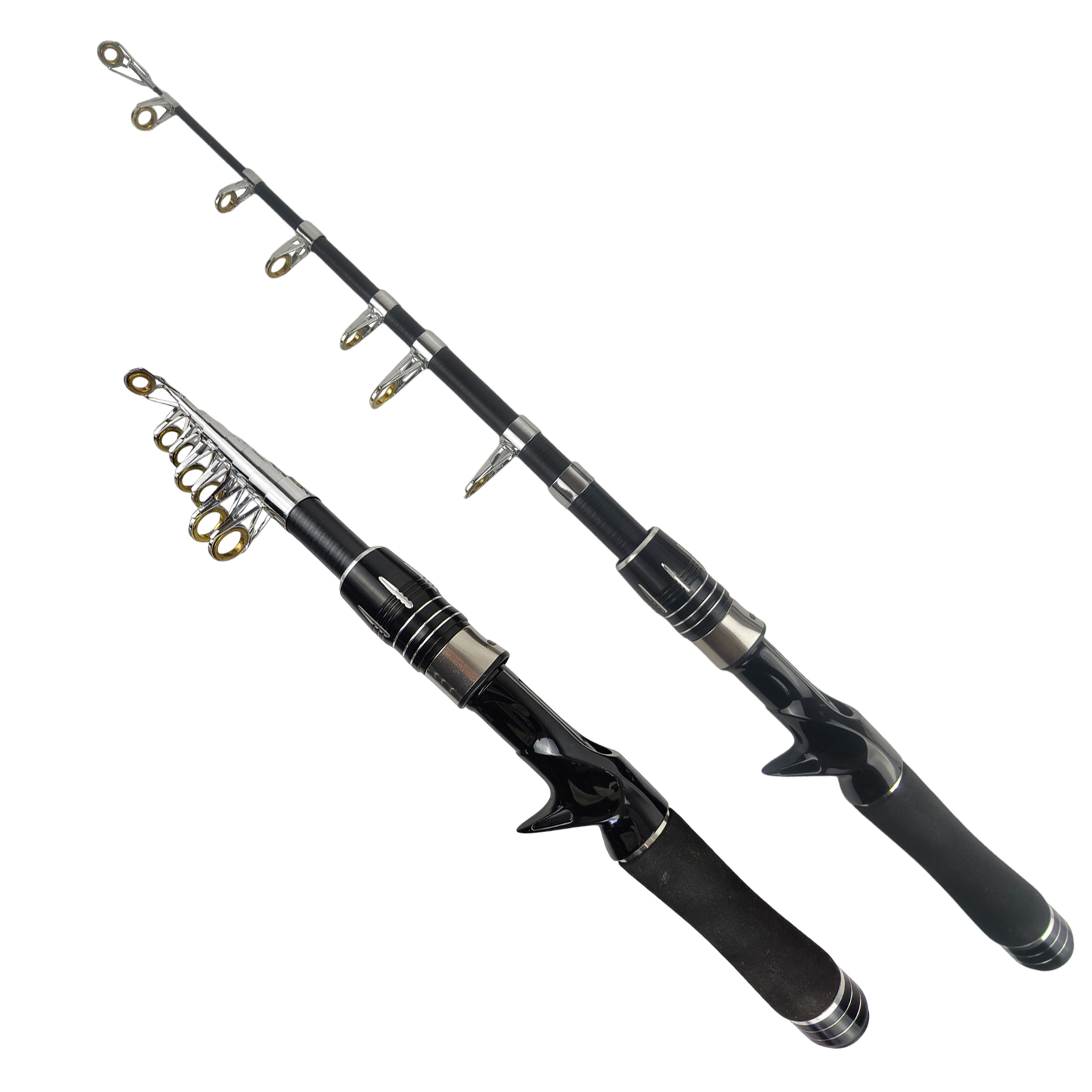 FREE FISHER Sea Fishing Rod,Telescopic Fishing Fiberglass Casting Rod,1.6m/1.8m/2.1m Collapsible Extendable EVA Handle Fish Pole 