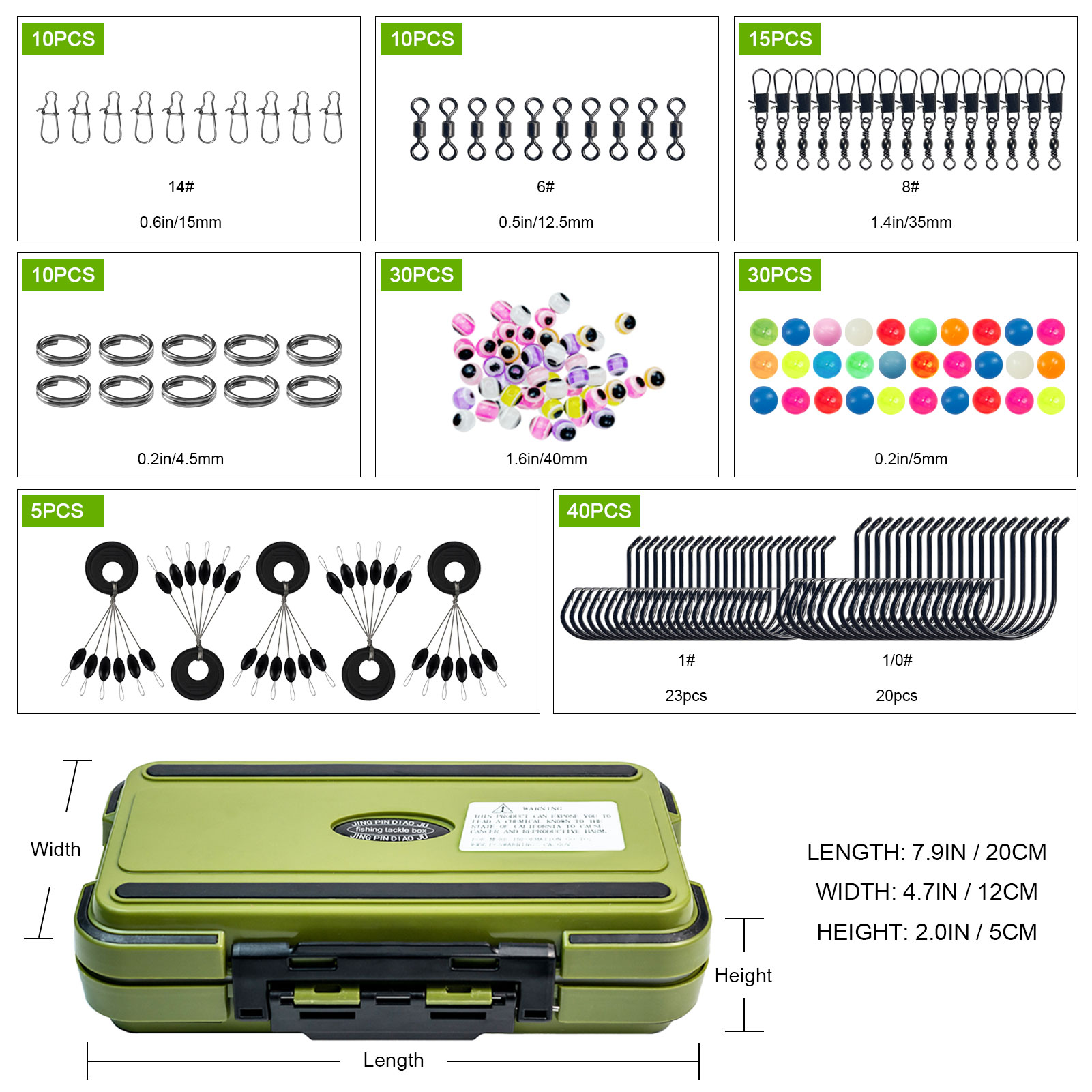 FREE FISHER 306pcs Fishing Weights Set Mixed Lead Sinkers Crank Jig Hooks Bait Lure Acceccories Swivels Snaps Beads with Multigrid Box for Freshwater/Saltwater