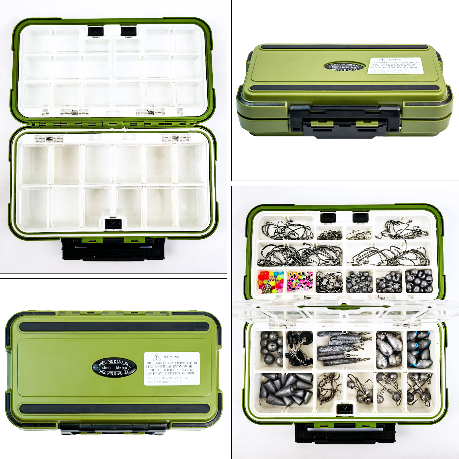 FREE FISHER 306pcs Fishing Weights Set Mixed Lead Sinkers Crank Jig Hooks Bait Lure Acceccories Swivels Snaps Beads with Multigrid Box for Freshwater/Saltwater