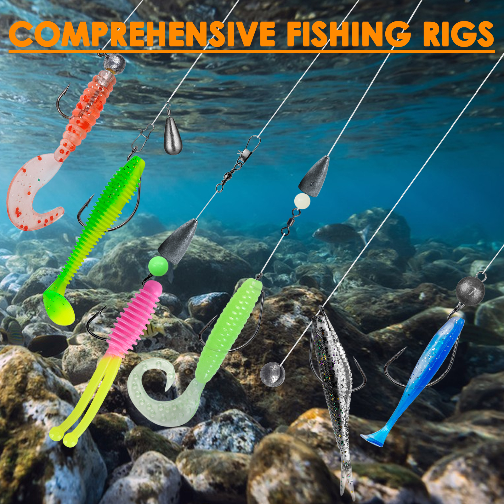 FREE FISHER 84pcs/Box Fishing Weights Kit,Mixed Lead Sinkers,Crankhooks Swivels,Jig Head Hook Beads,Fishing Tackle for Saltwater