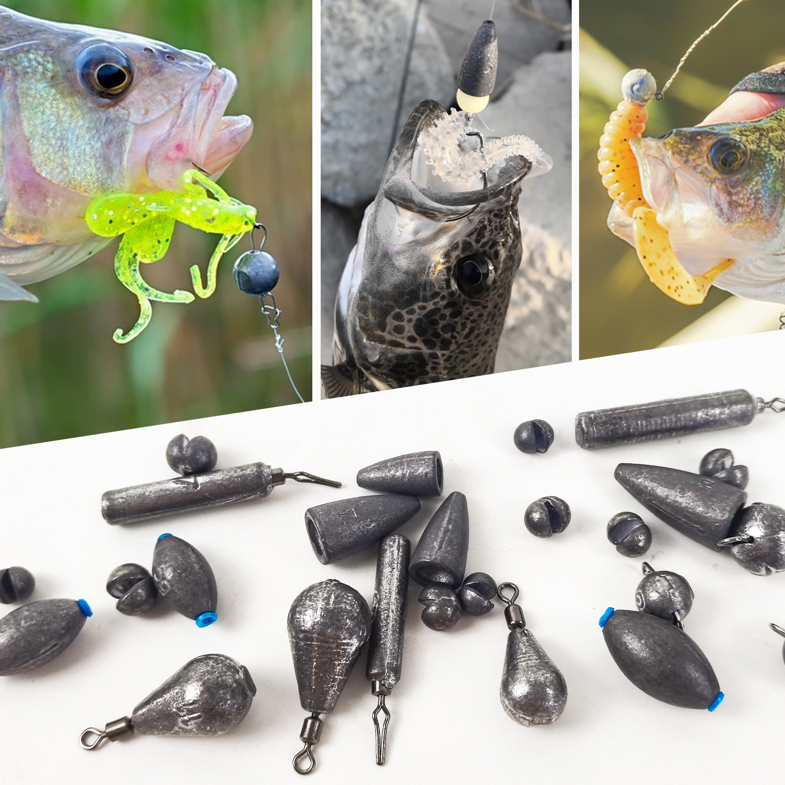 FREE FISHER 84pcs/Box Fishing Weights Kit,Mixed Lead Sinkers,Crankhooks Swivels,Jig Head Hook Beads,Fishing Tackle for Saltwater