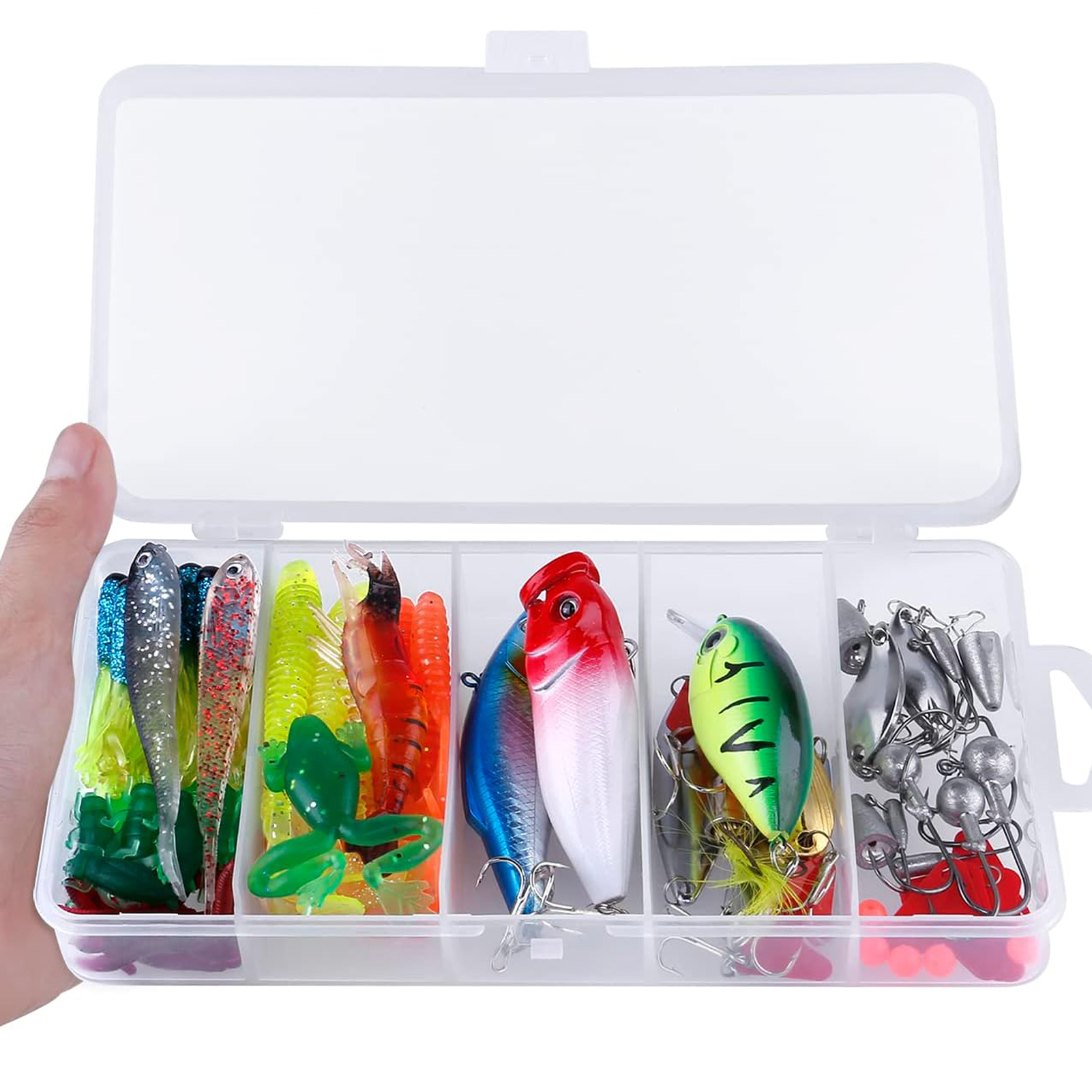 Fishing Gear Set 392pcs/Lot Fish Hook Remover Gripper Pliers Tools Kit Backpack Fishing Lures Baits Accessories Bag for Saltwater