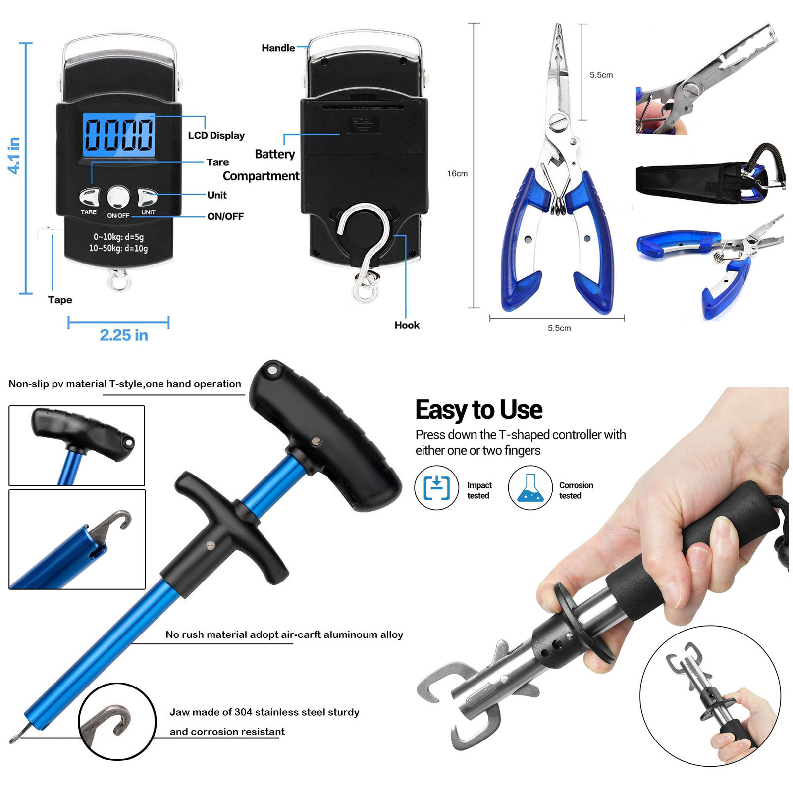 Fishing Gear Set 392pcs/Lot Fish Hook Remover Gripper Pliers Tools Kit Backpack Fishing Lures Baits Accessories Bag for Saltwater