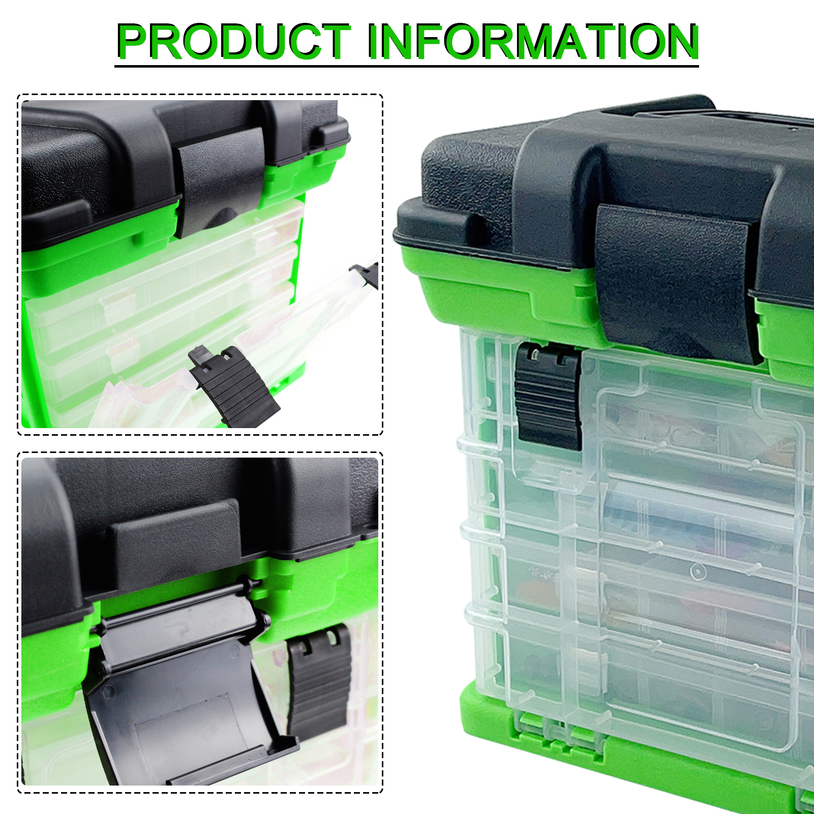 FREE FISHER 353pcs/Lot Large Fishing Tackle Box Multifunctional Portable 4-Layer Fishing Lures Storage Case with Baits Line Hooks Beads Sinkers Swivels