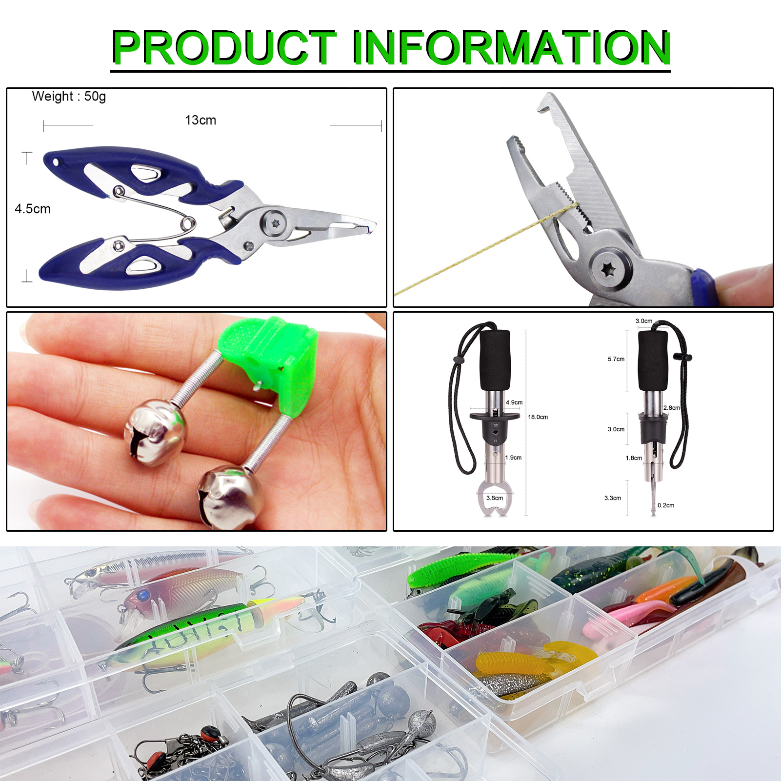 FREE FISHER 353pcs/Lot Large Fishing Tackle Box Multifunctional Portable 4-Layer Fishing Lures Storage Case with Baits Line Hooks Beads Sinkers Swivels